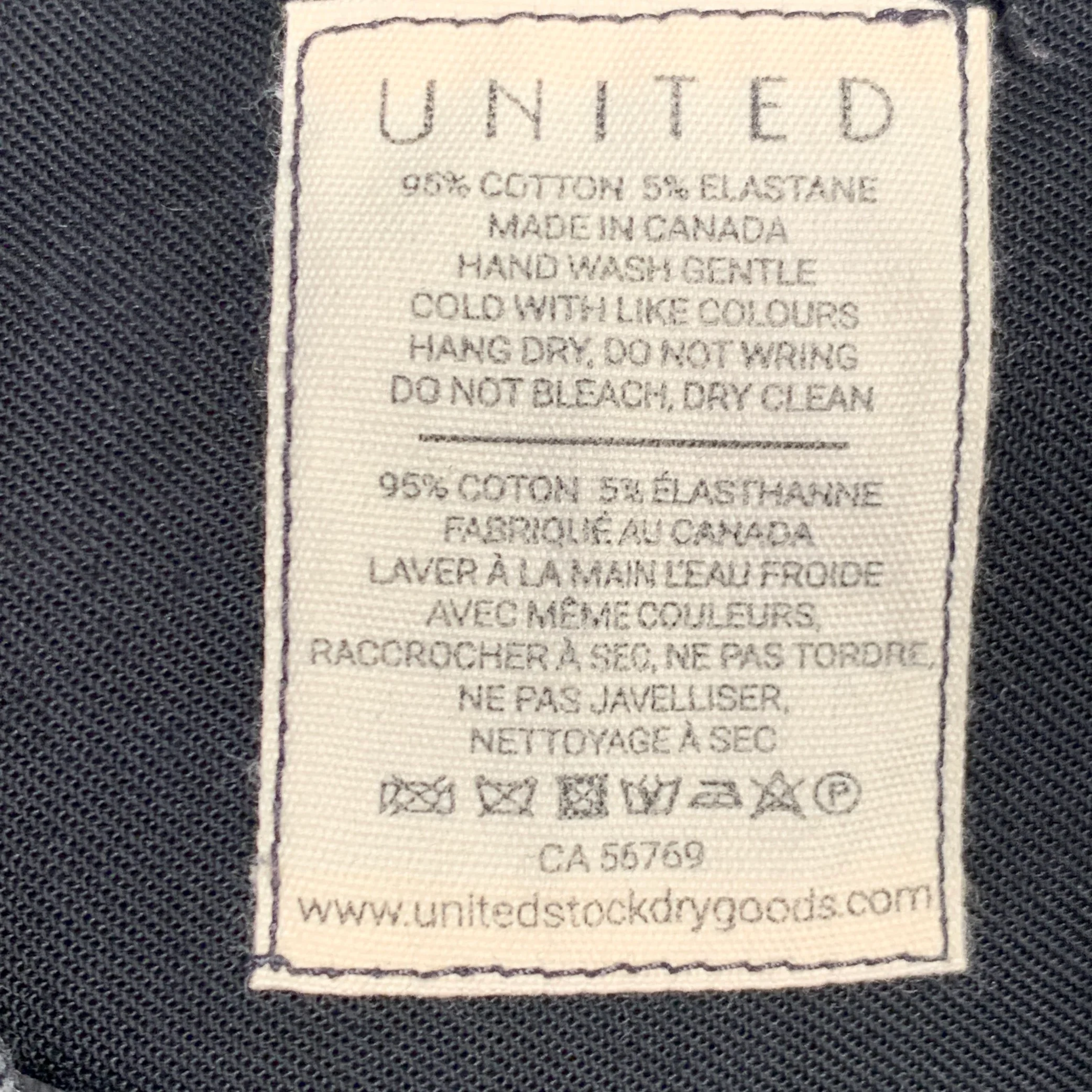 UNITED Size 36 Grey Heather Twill Cotton Blend Flat Front Casual Pants - Image 5