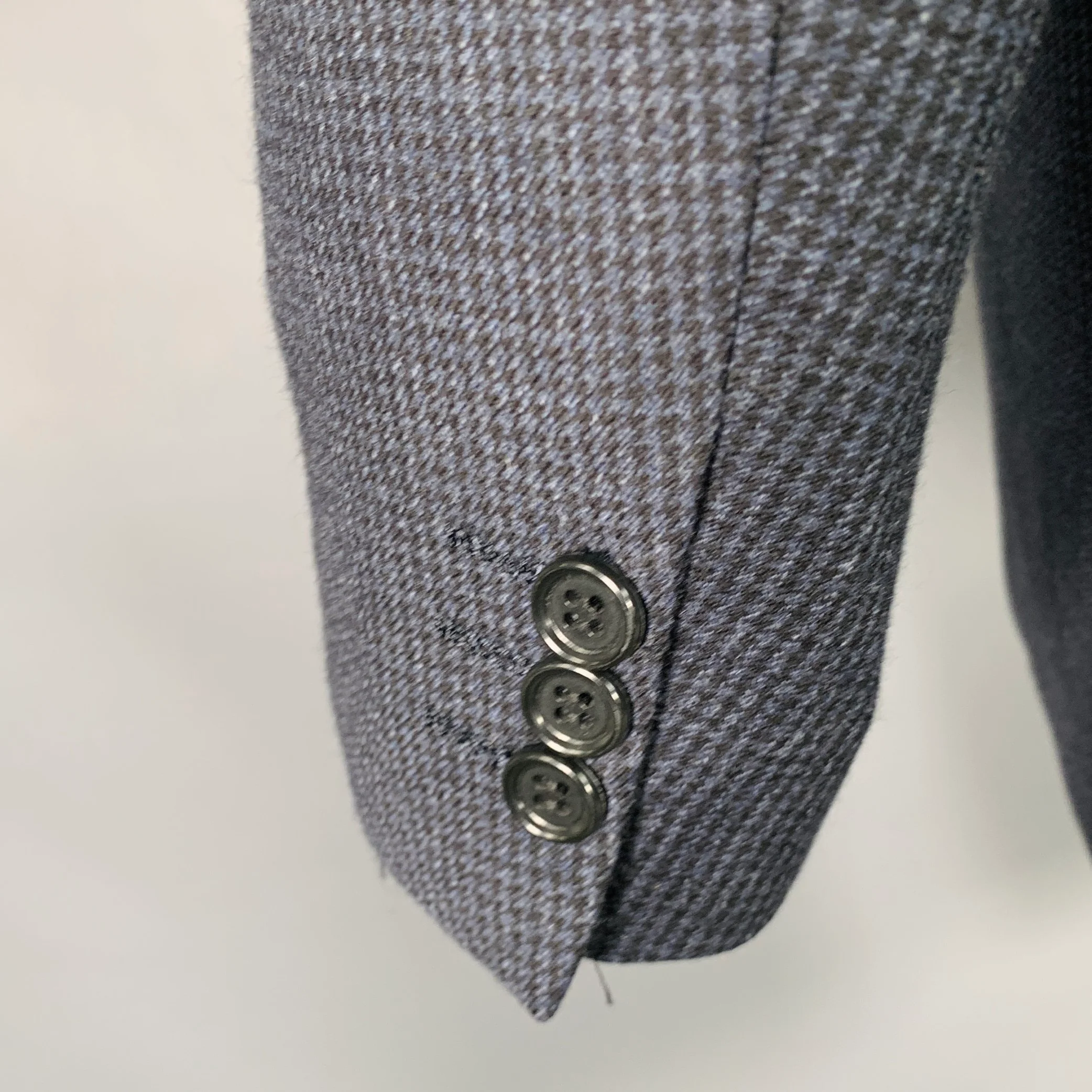 UNITED STATES POLO ASSOCIATION Size 40 Black Navy Wool Houndstooth Sport Coat - Image 5