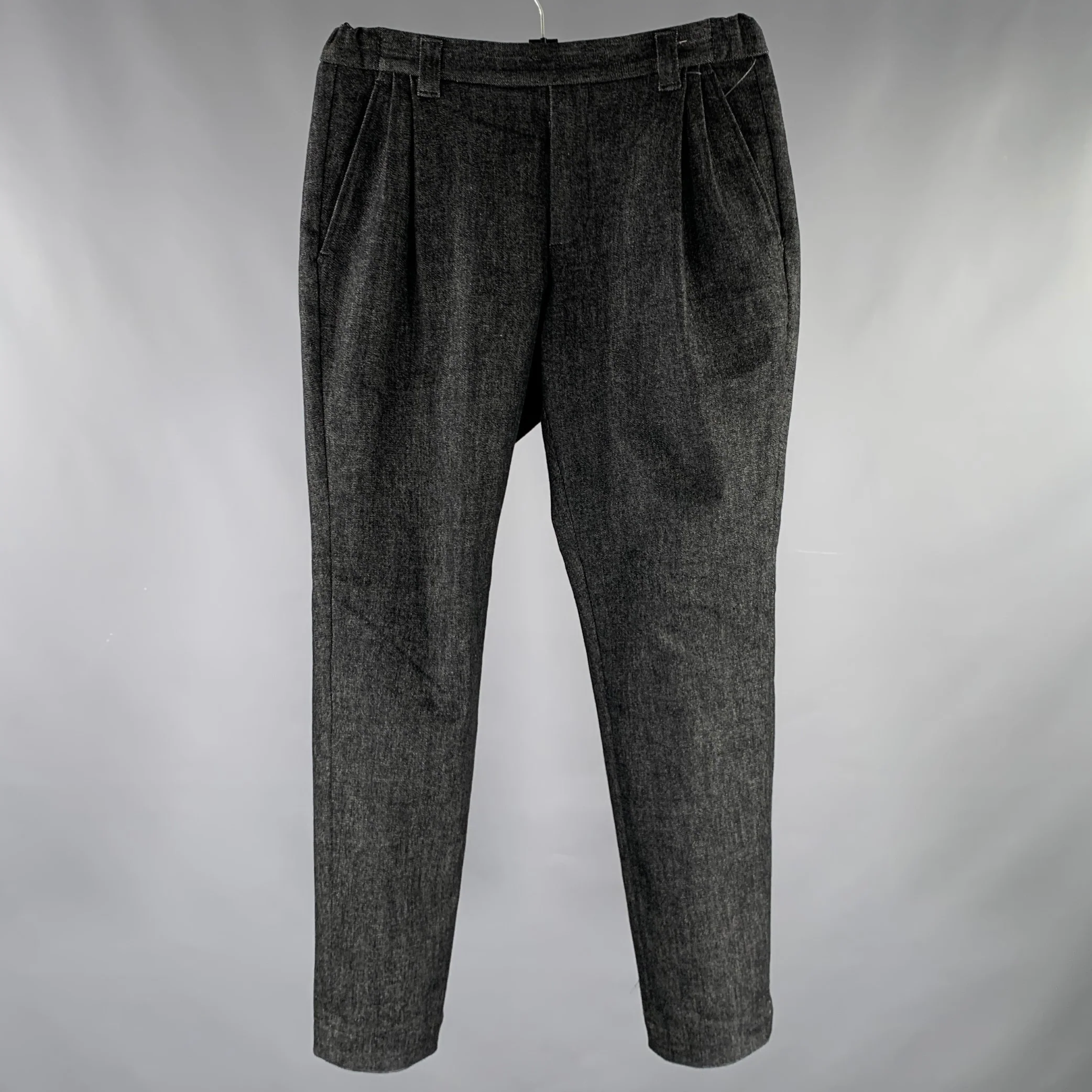 UNITED TOKYO Size S Black Cotton Blend Elastic Waistband Casual Pants