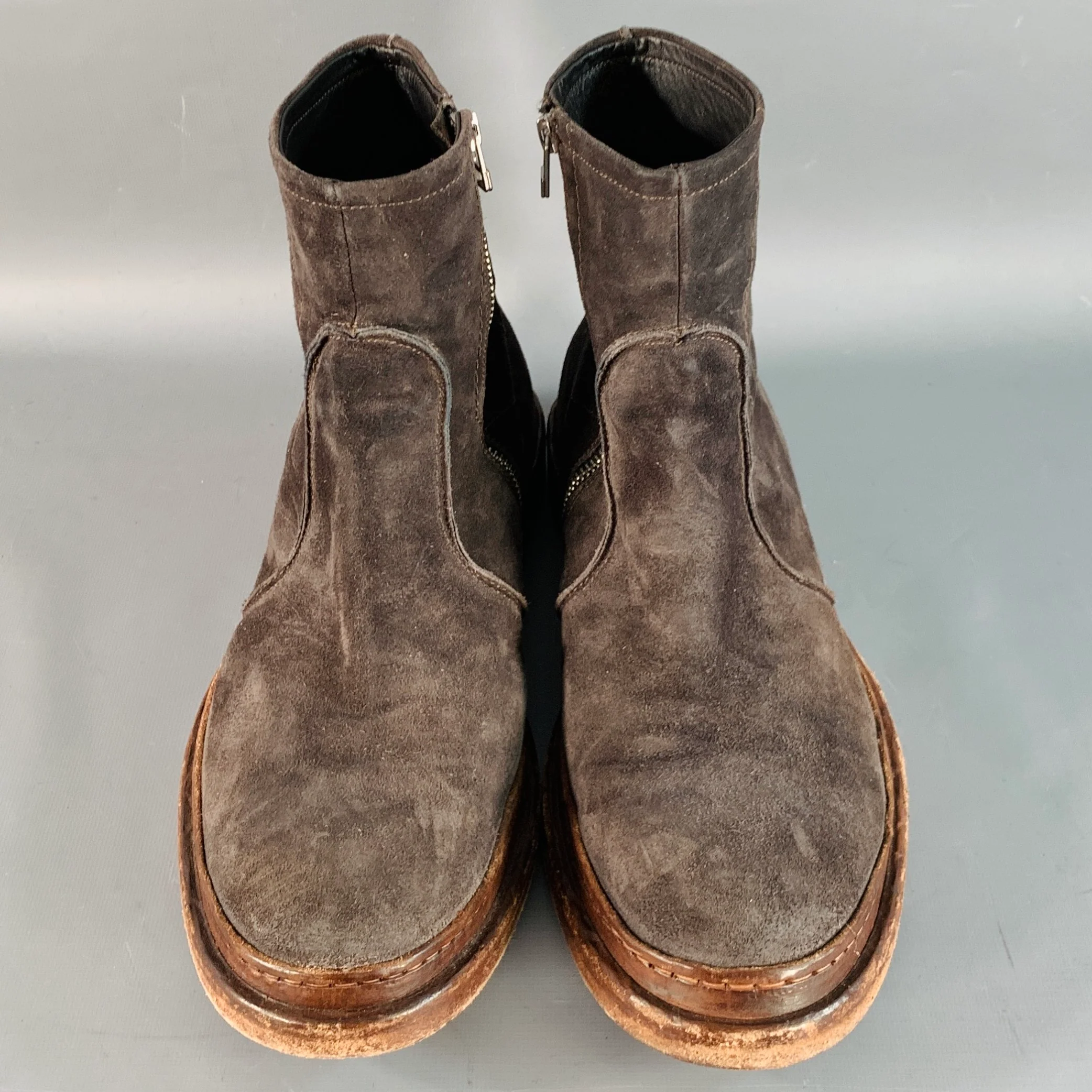 UNTAMED STREET Size 13 York Brown Suede Side Zipper Boots - Image 4