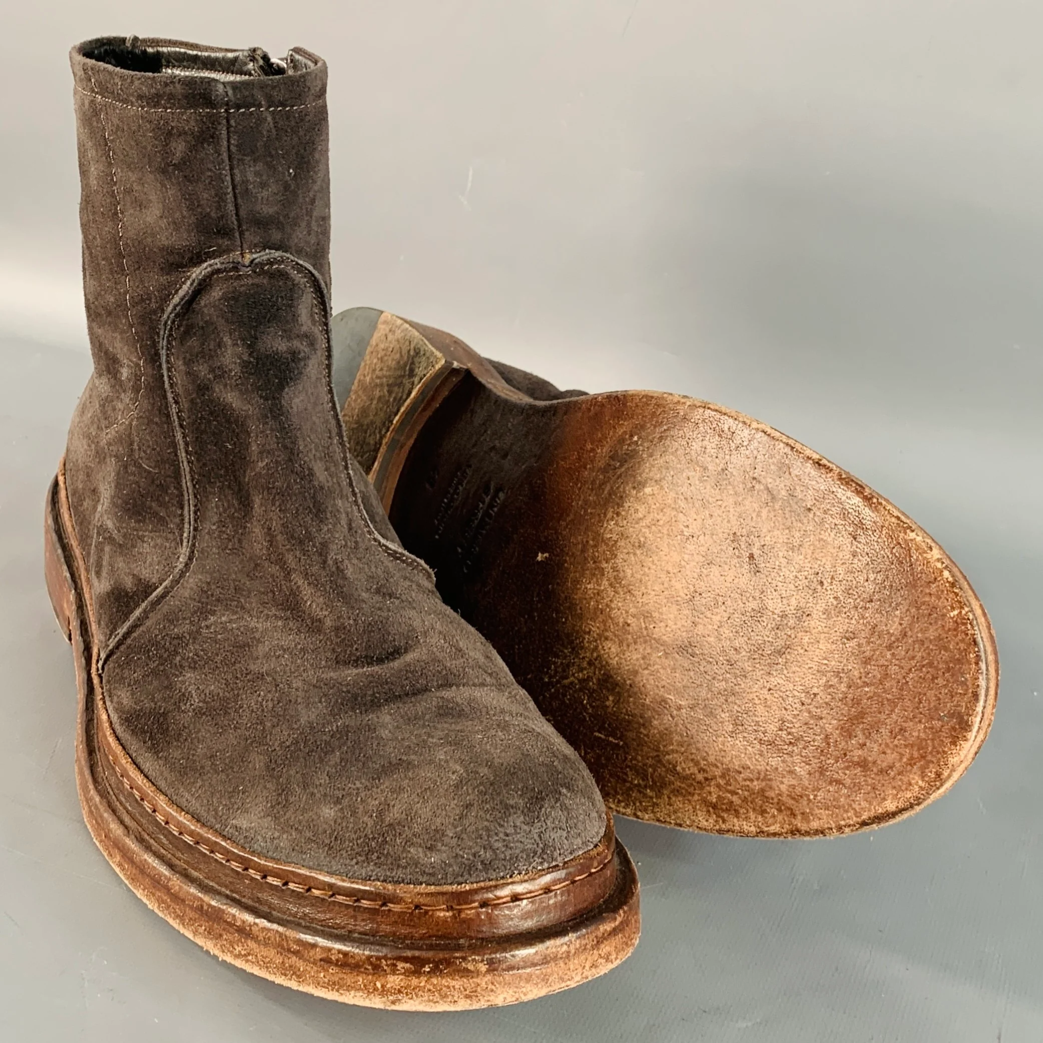 UNTAMED STREET Size 13 York Brown Suede Side Zipper Boots - Image 5