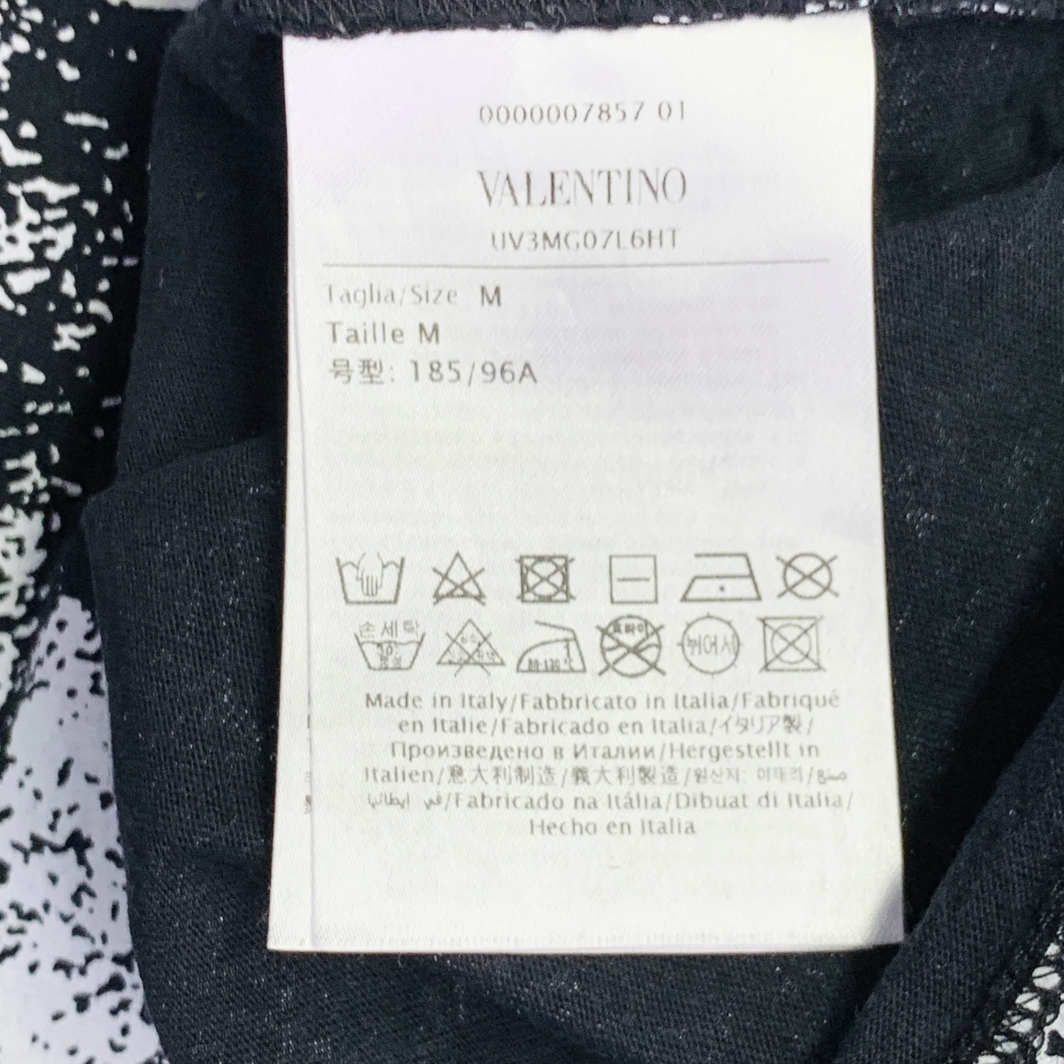 VALENTINO 2020 Size M Black White Landscape Graphic Cotton Crew Neck T-shirt - Image 8