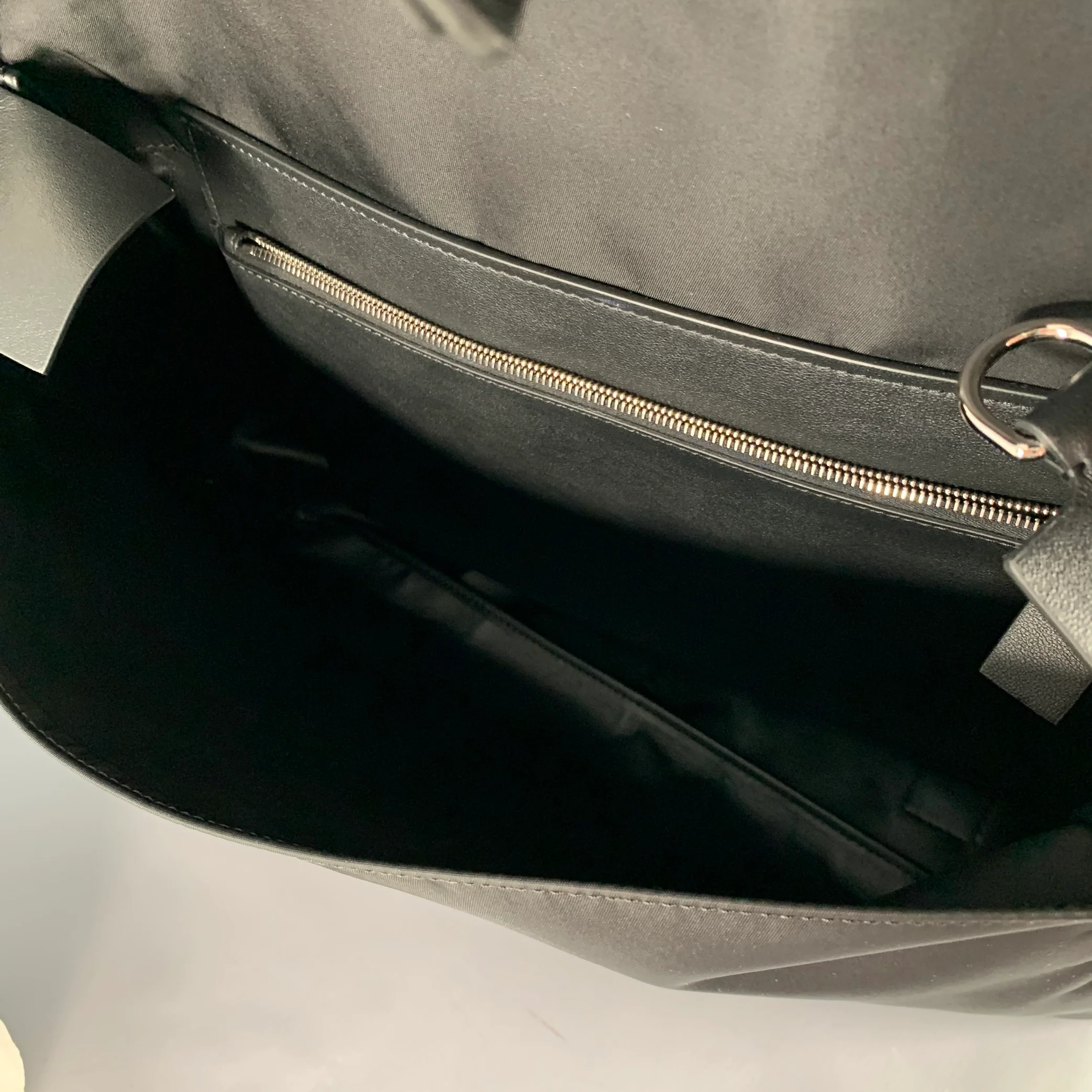 VALENTINO Black Nylon Leather Monogram Messenger Bag - Image 6