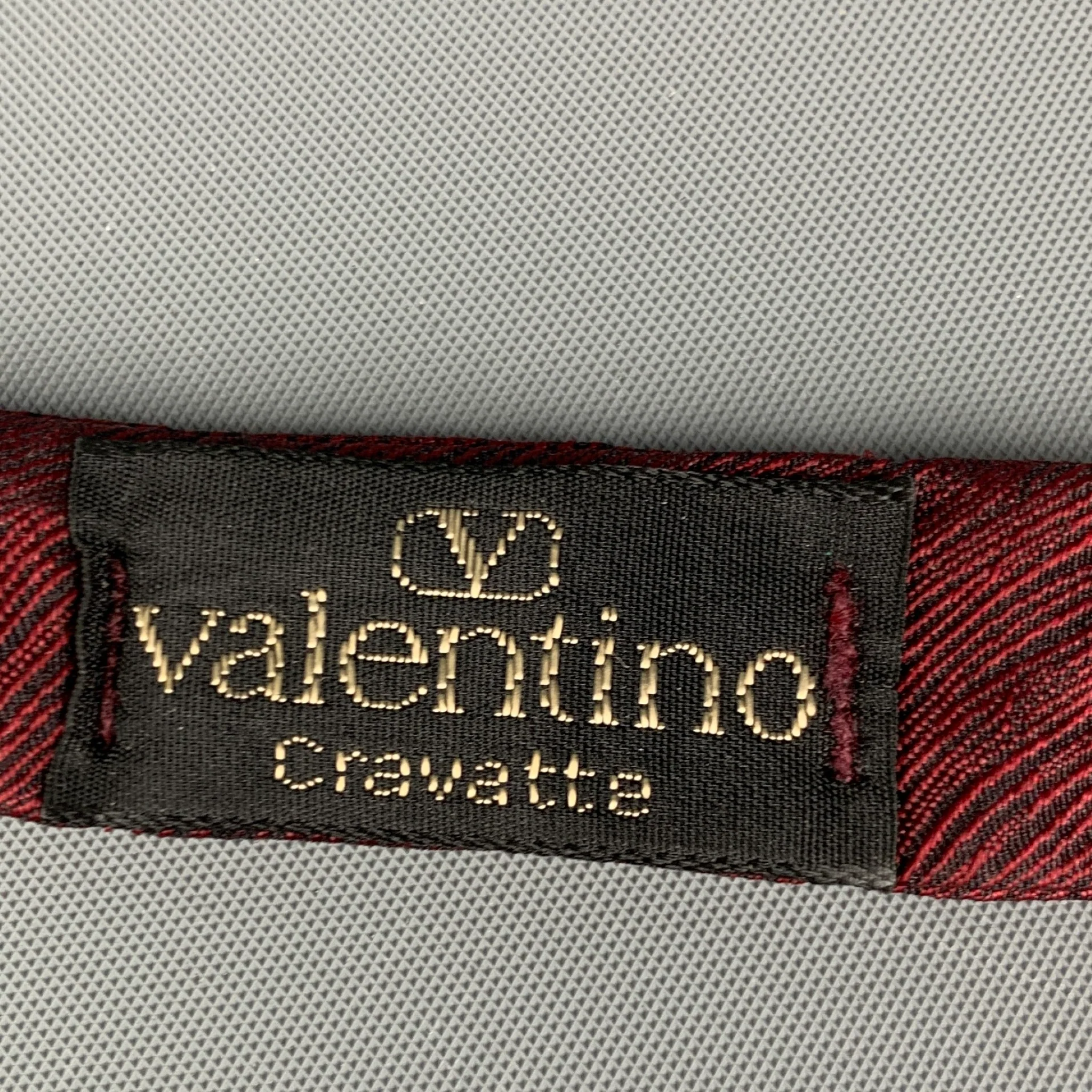 VALENTINO Burgundy Textured Silk Cummerbund Bow Tie Set - Image 5