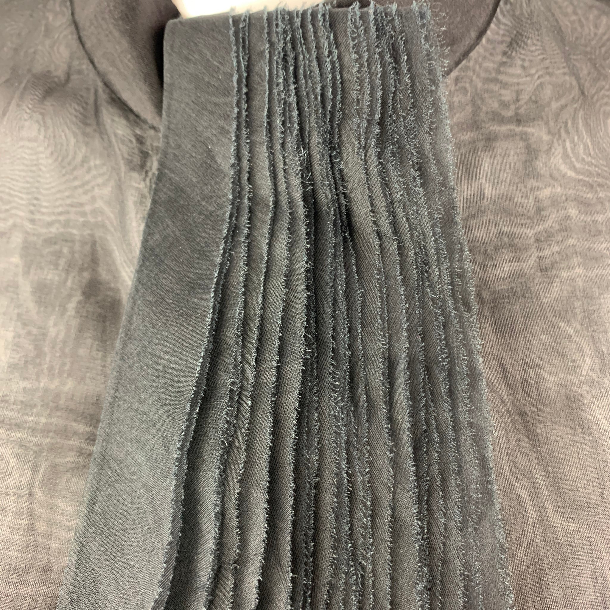 VALENTINO Hiver 2008 Size 8 Black Silk See Through Blouse - Image 2