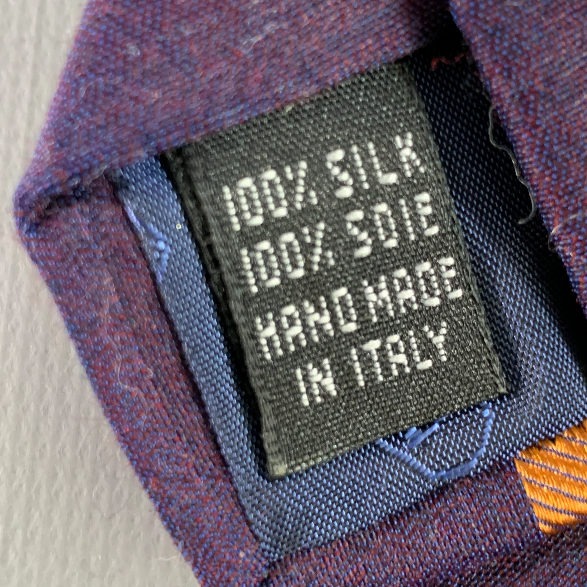 VALENTINO Navy Brown Diagonal Stripe Silk Tie - Image 4