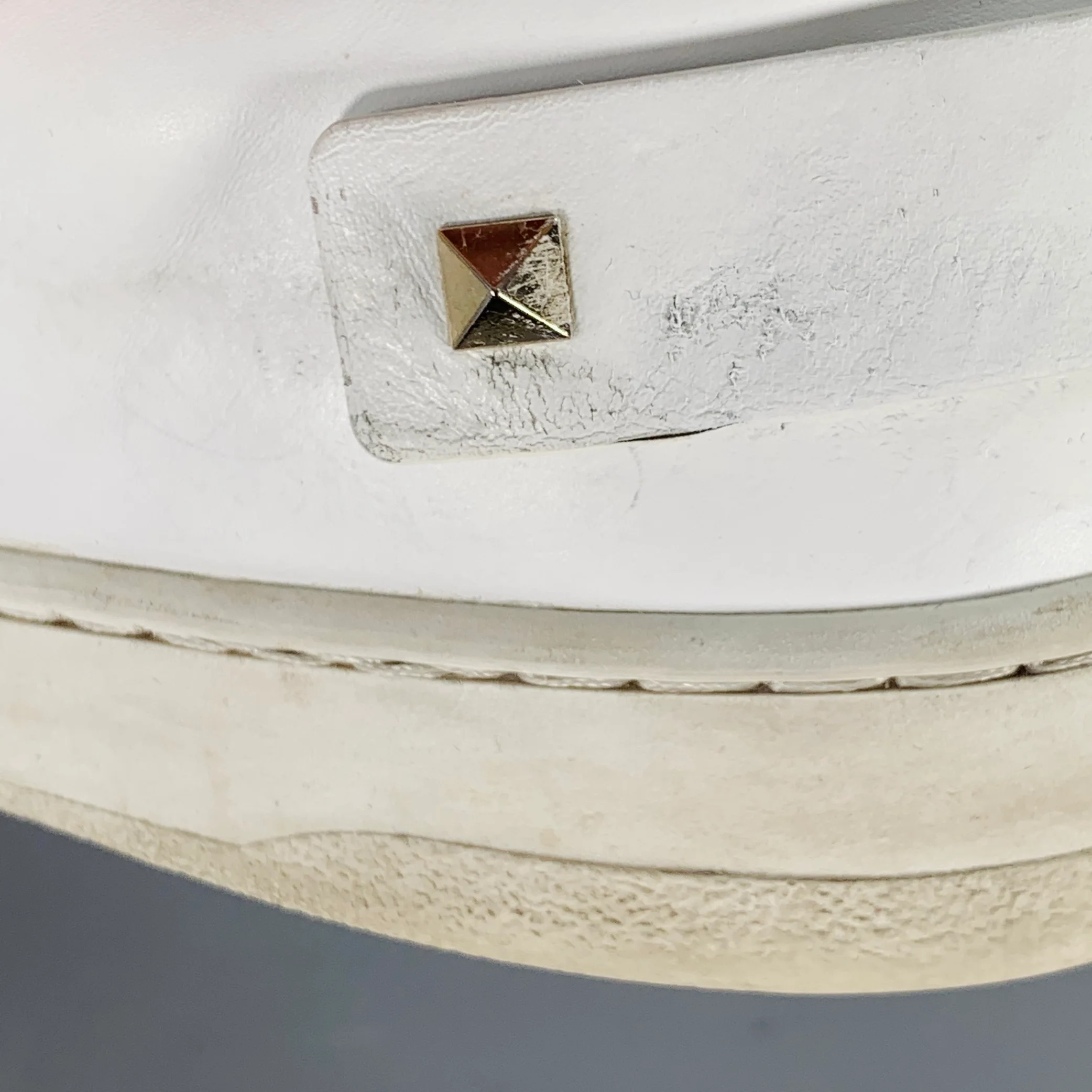 VALENTINO Size 10 White Perforated Leather Lace-Up Sneakers - Image 12