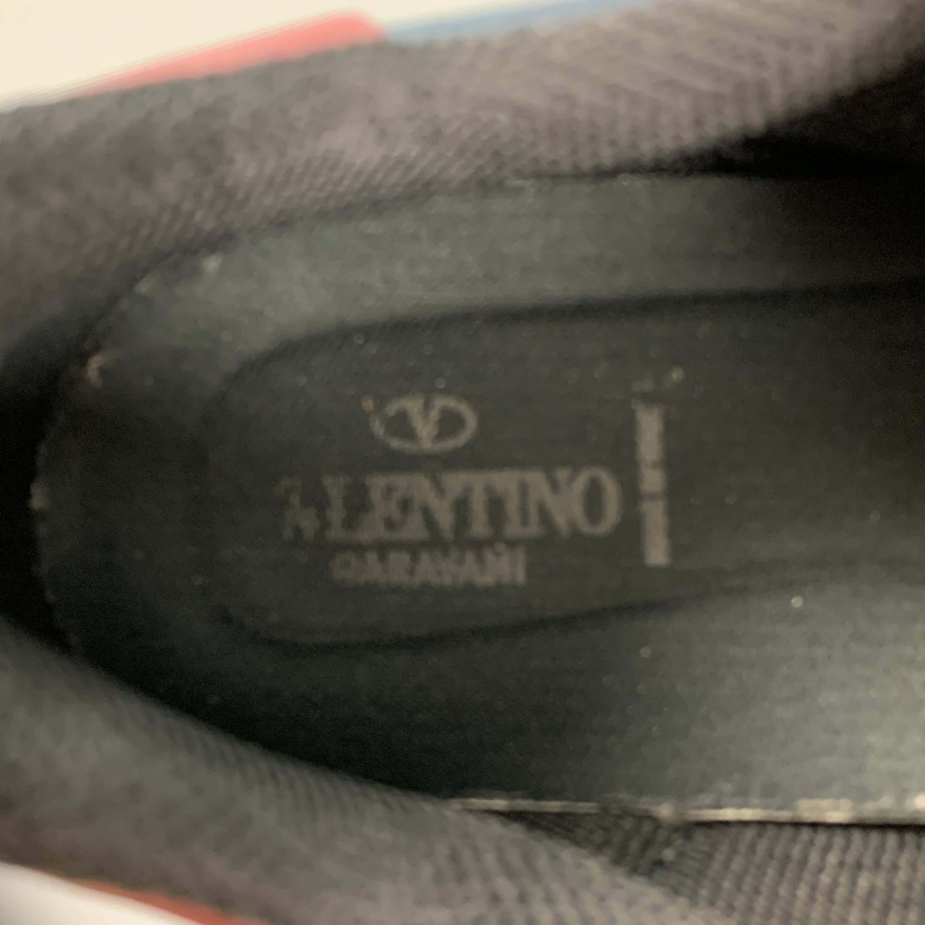 VALENTINO Size 11 Navy Grey Camo Leather Low Top Sneakers - Image 8