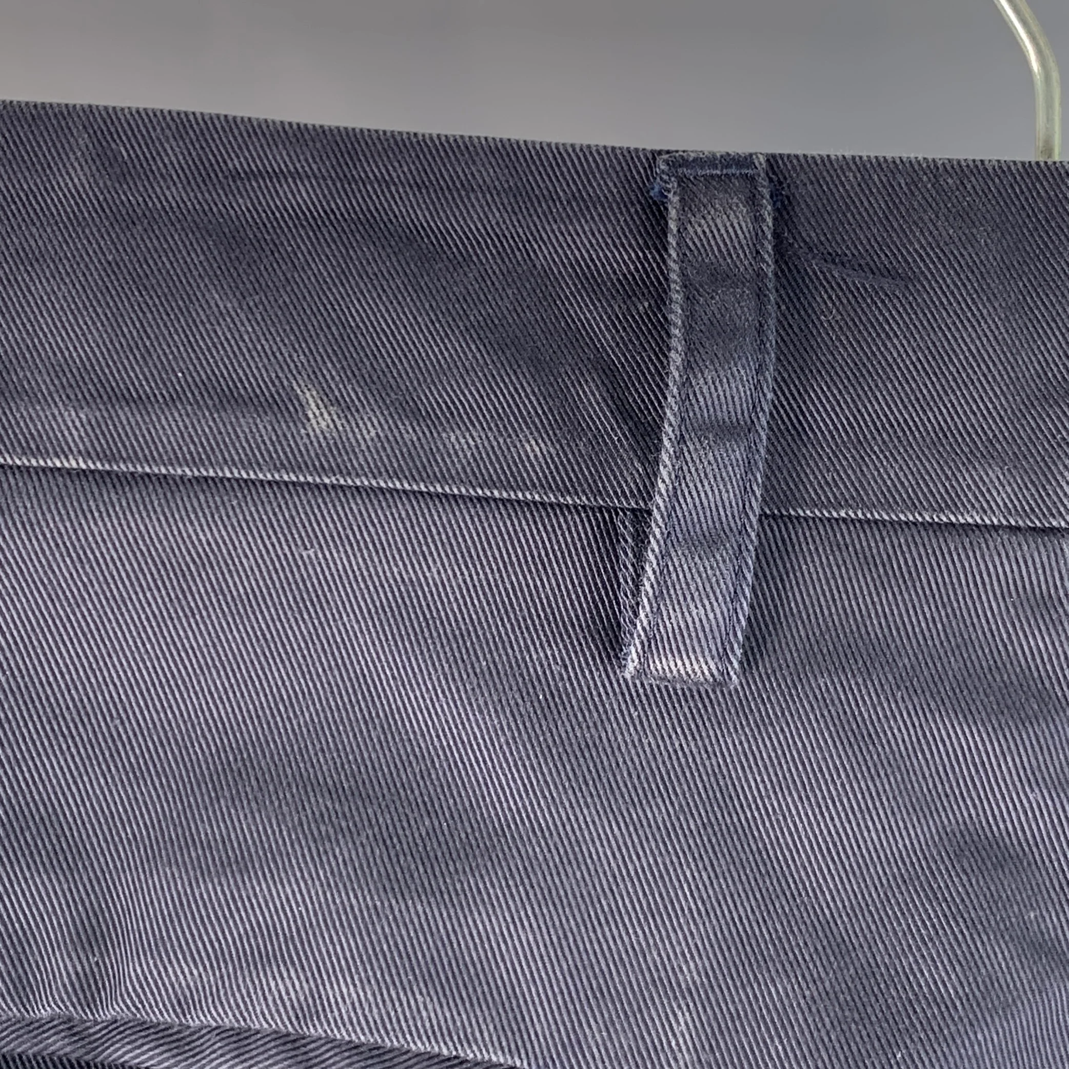 VALENTINO Size 30 Navy Beige Twill Cotton Blend Tapered Zip Fly Casual Pants - Image 3