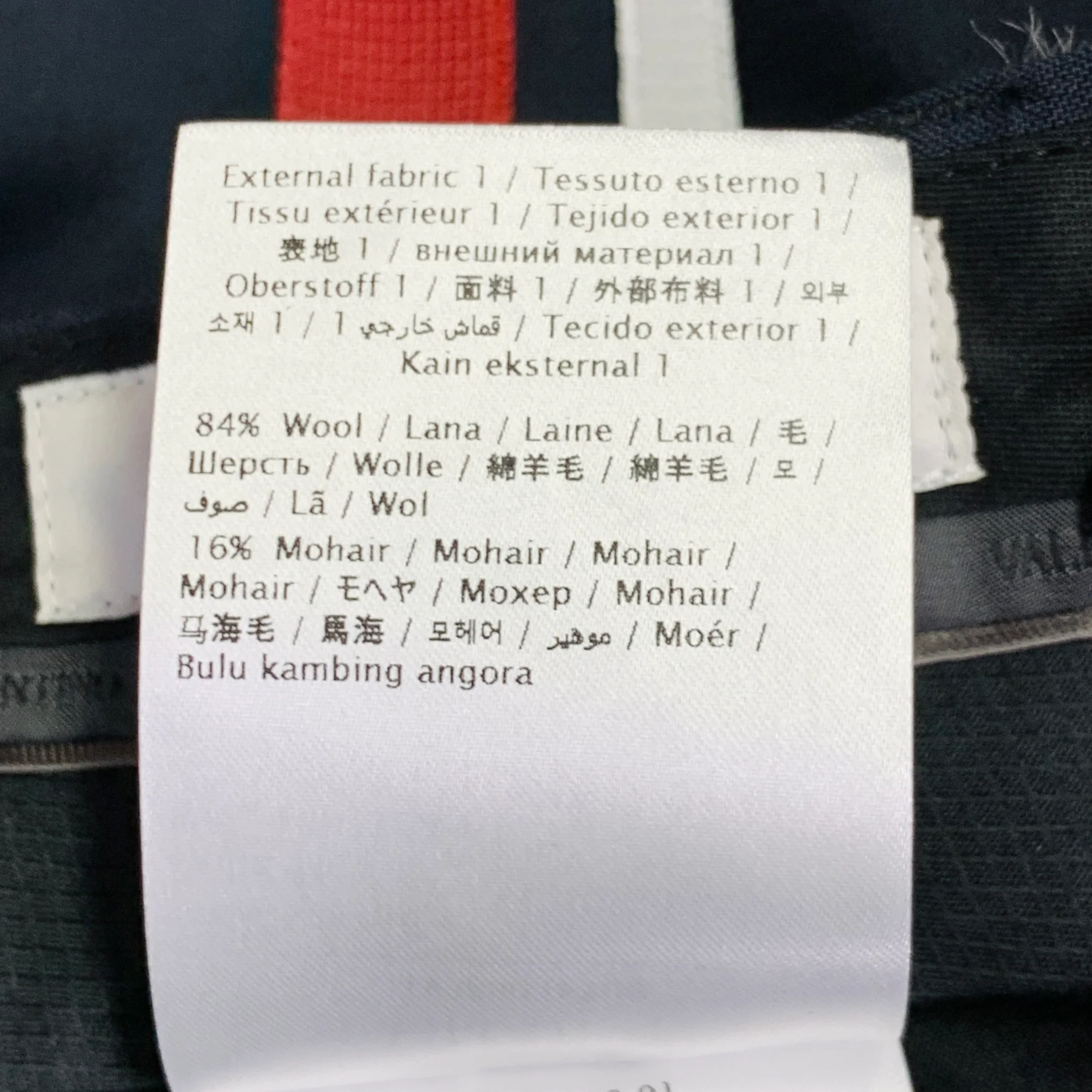 VALENTINO 2019 Size 30 Navy Burgundy White Wool Mohair Tapered Zip Fly Dress Pants - Image 6