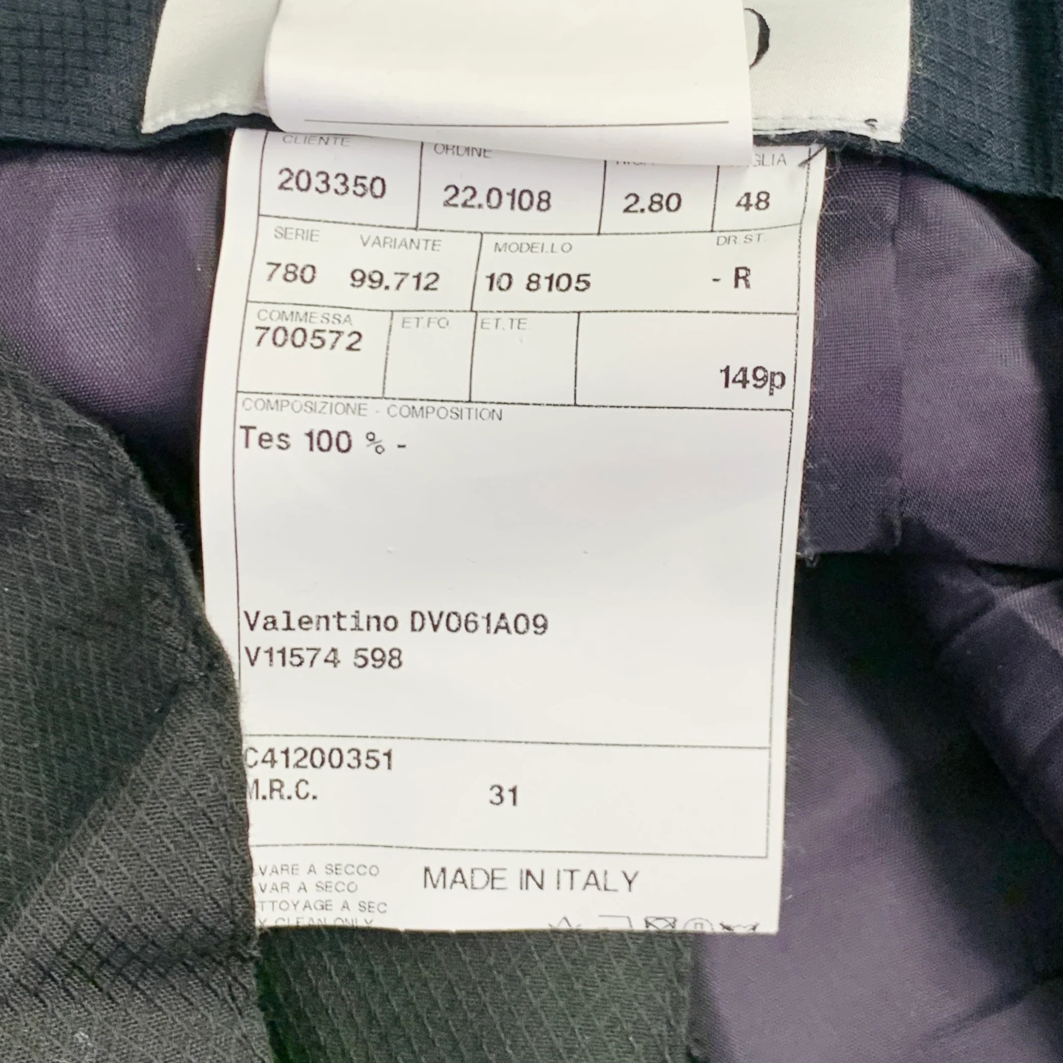 VALENTINO Size 32 Navy Wool Mohair Velvet Stripe Pleated Button Fly Tuxedo Dress Pants - Image 7