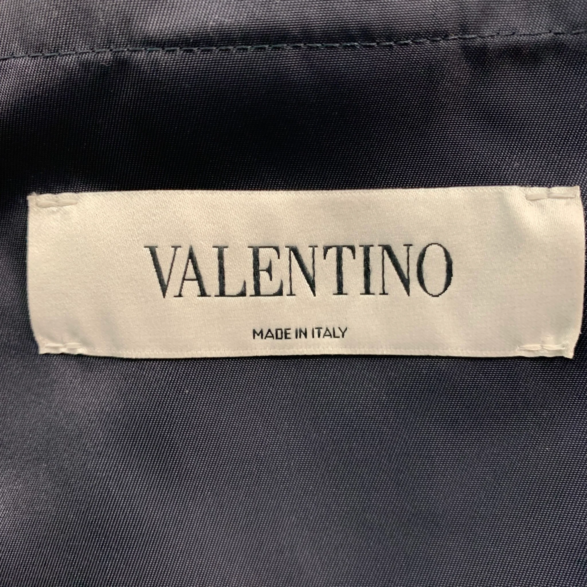VALENTINO Size 36 Navy Graphic Bomber Jacket - Image 5