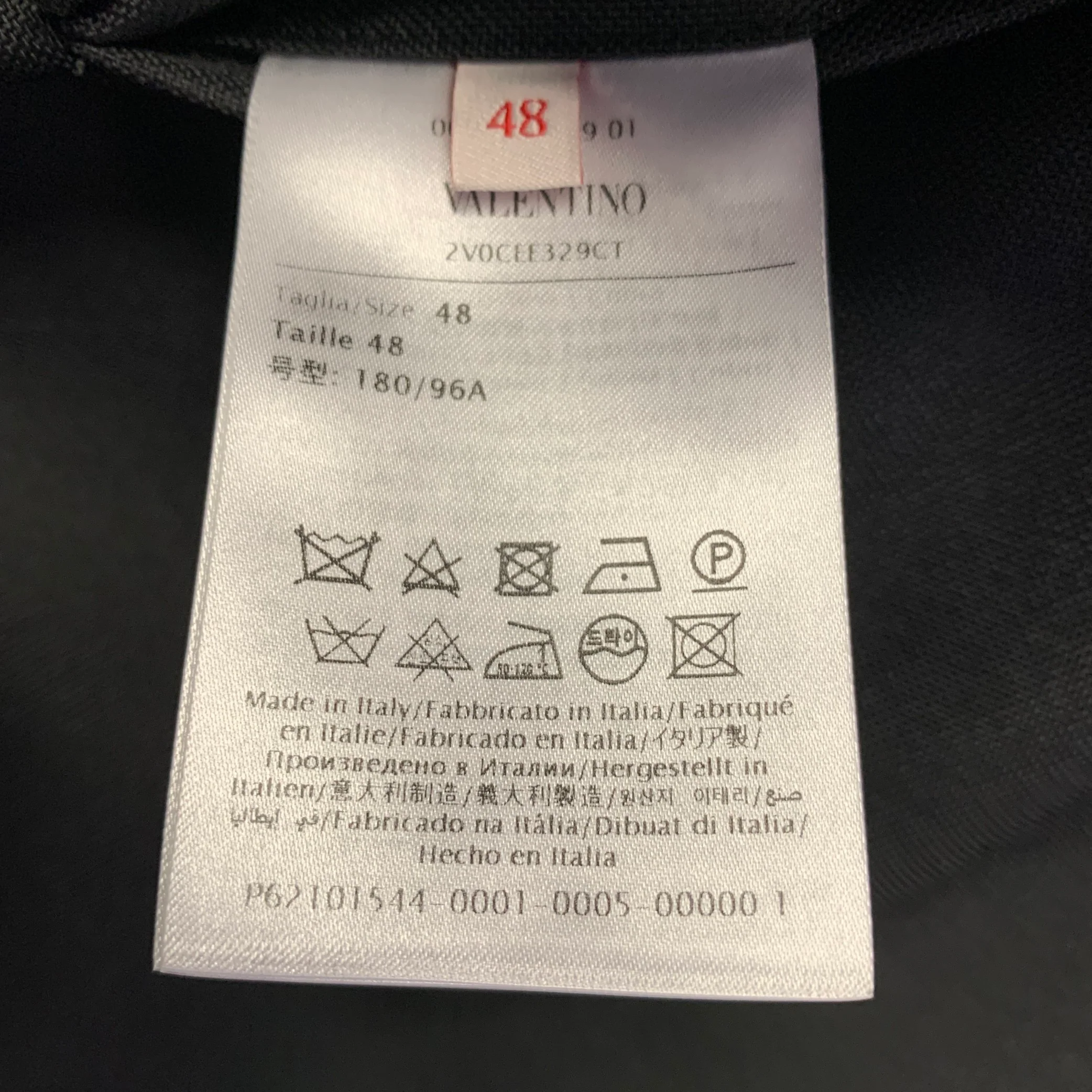 VALENTINO Size 38 Black Polyester Double Breasted Peak Lapel Sport Coat - Image 9