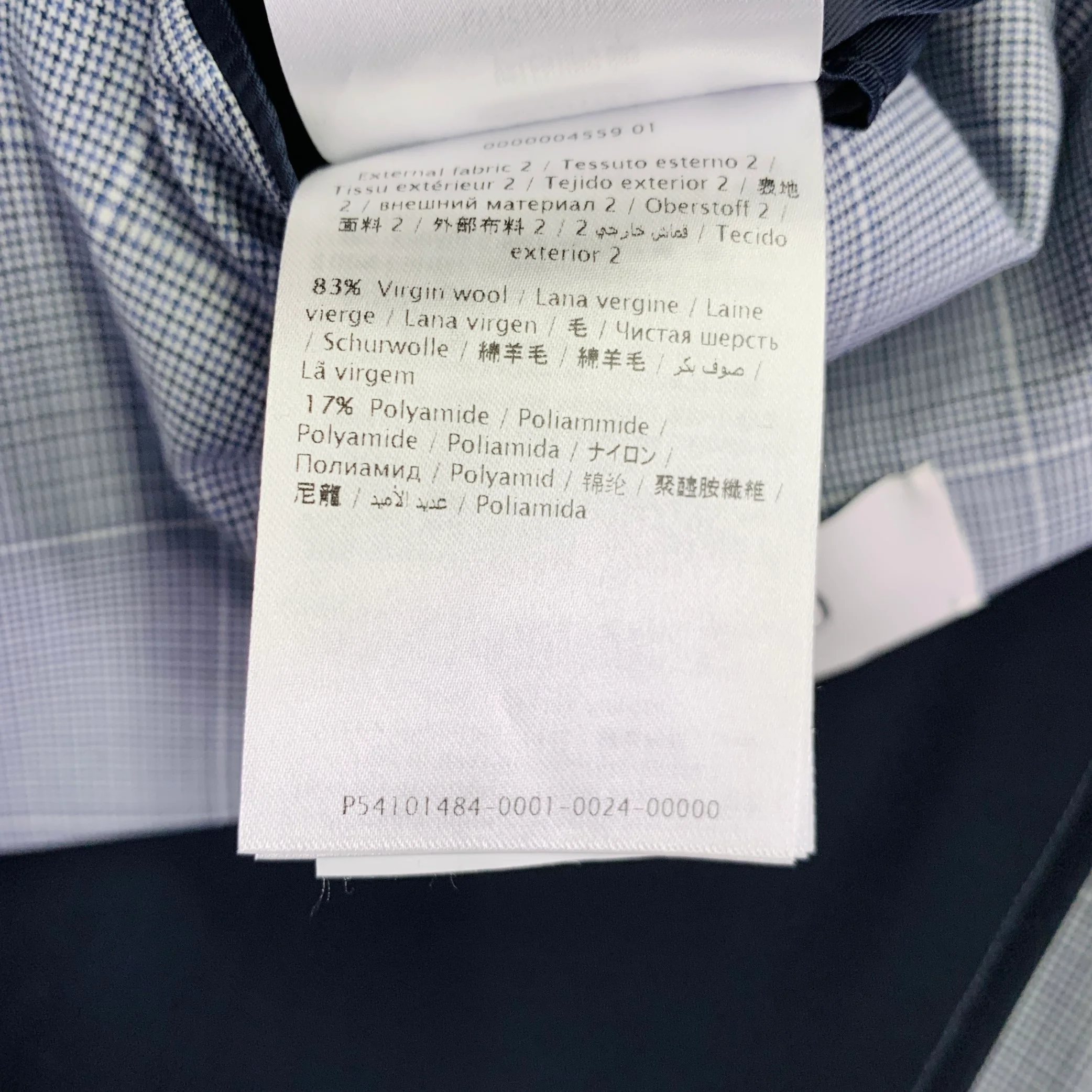 VALENTINO Size 38 Blue Grey Plaid Wool Notch Lapel Suit - Image 13