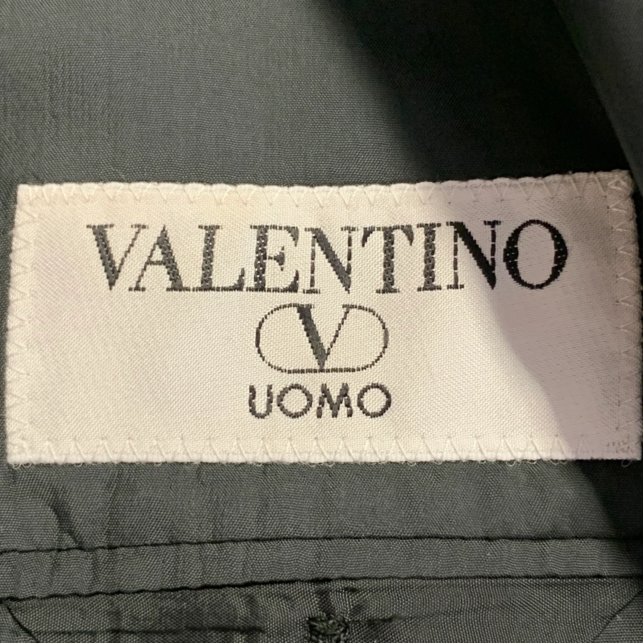 VALENTINO Size 46 Regular Black Twill Virgin Wool Notch Lapel Sport Coat - Image 5