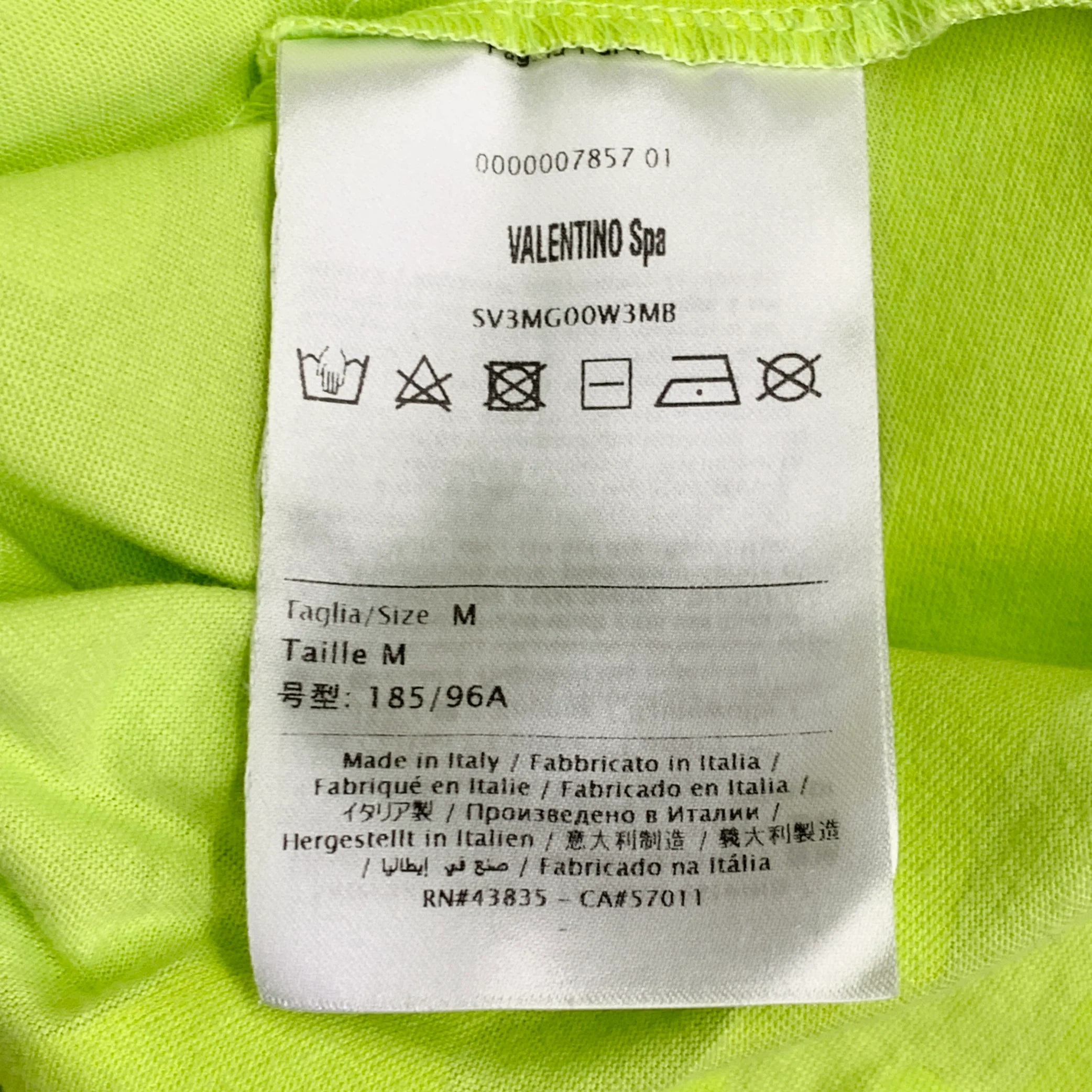 VALENTINO Size M Neon Green Yellow Camouflage Cotton Crew Neck T-shirt - Image 12