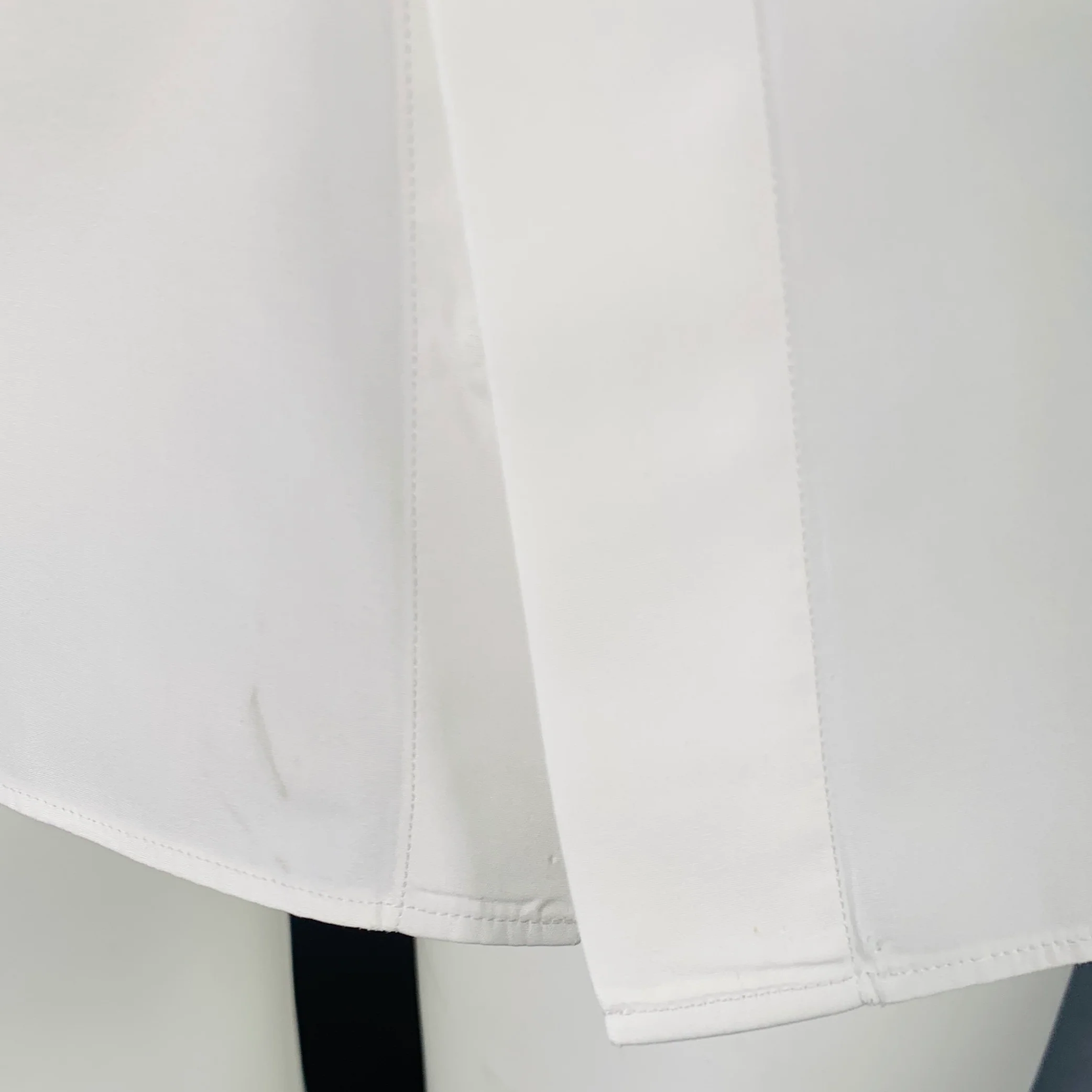 VALENTINO Size M White Cotton Hidden Buttons Long Sleeve Shirt - Image 4