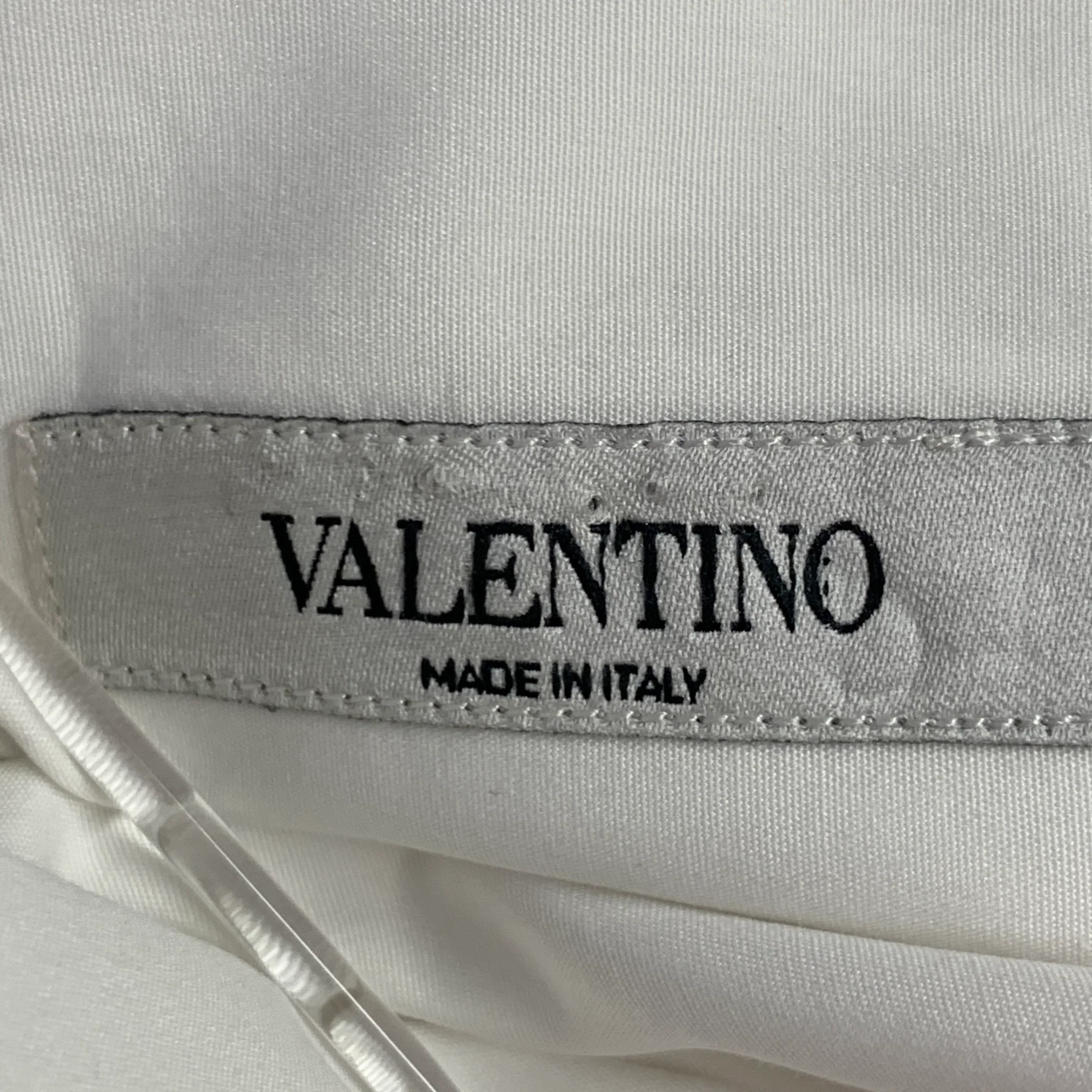 VALENTINO Size S White Cotton Hidden Placket Long Sleeve Shirt - Image 5