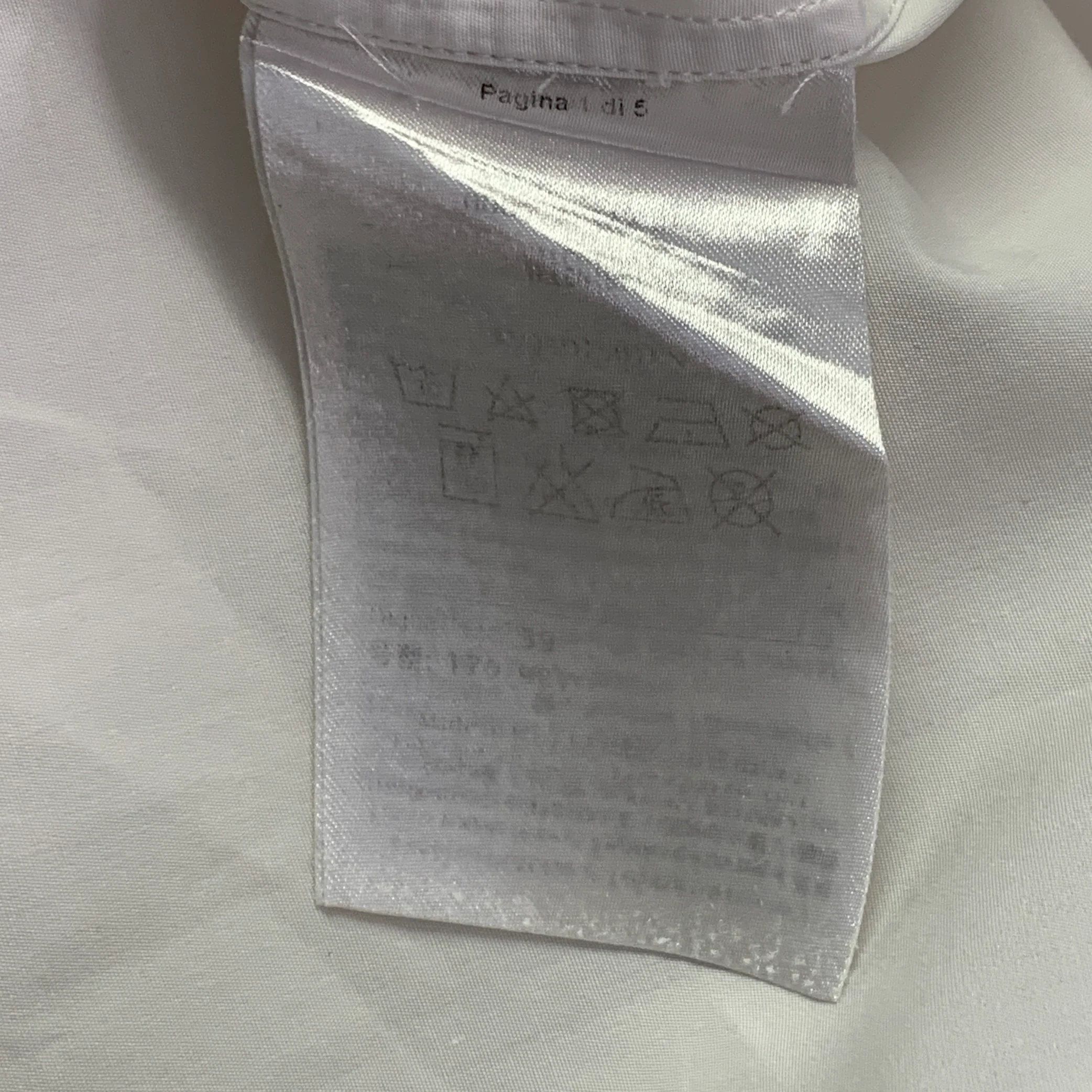 VALENTINO Size S White Cotton Hidden Placket Long Sleeve Shirt - Image 7
