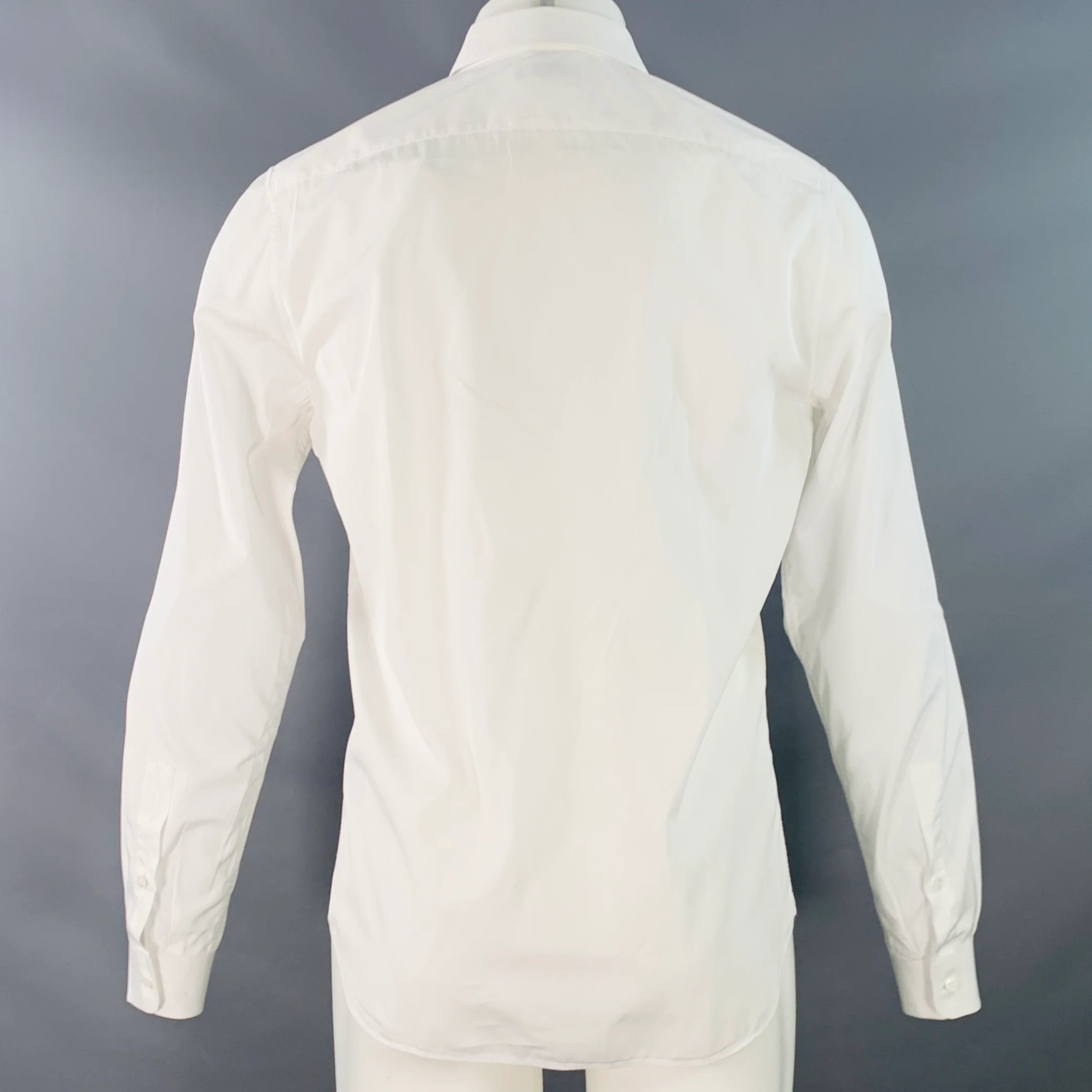 VALENTINO Size S White Cotton Studded Button Up Long Sleeve Shirt - Image 4