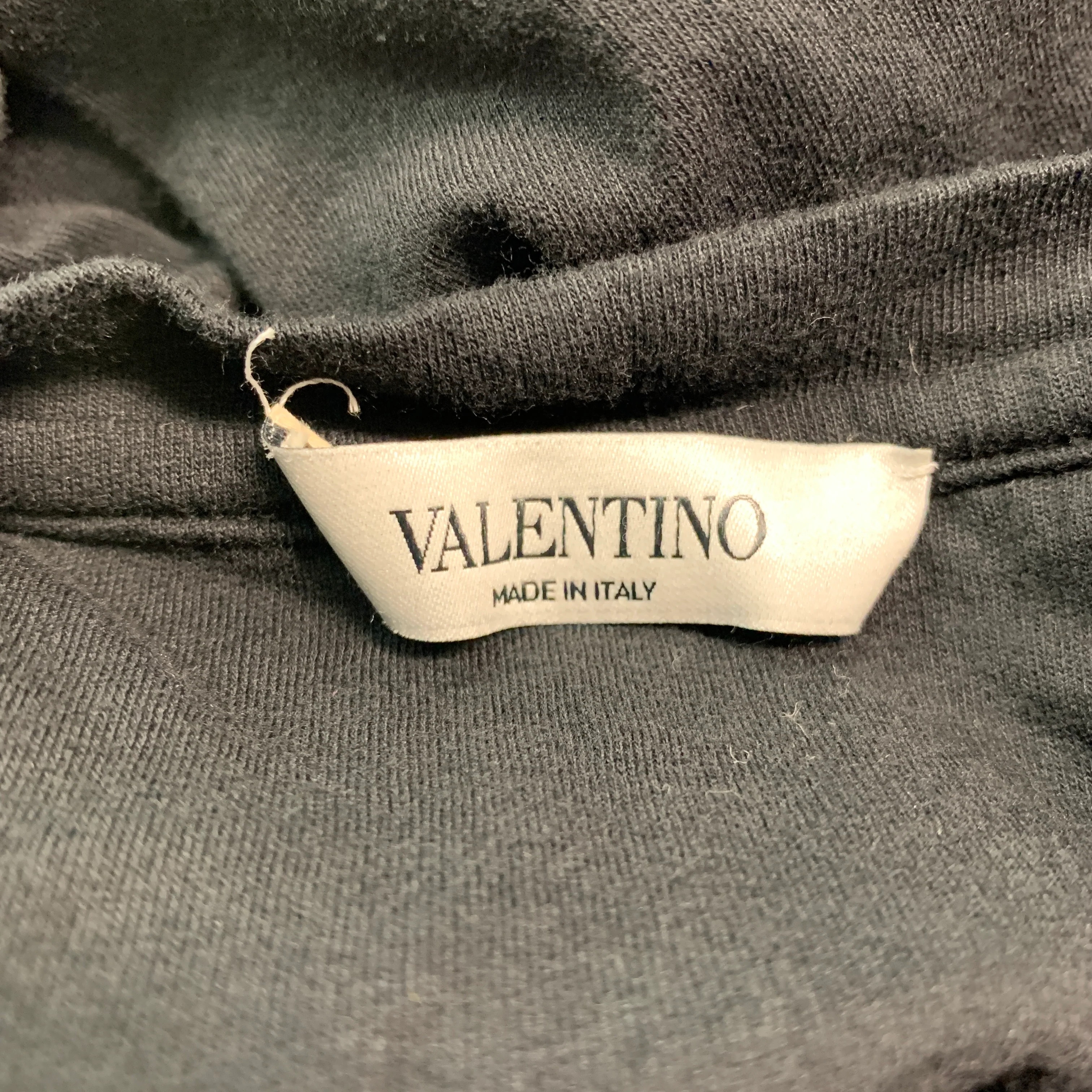VALENTINO Size XL Black Graphic Cotton Crew Neck T-shirt - Image 6