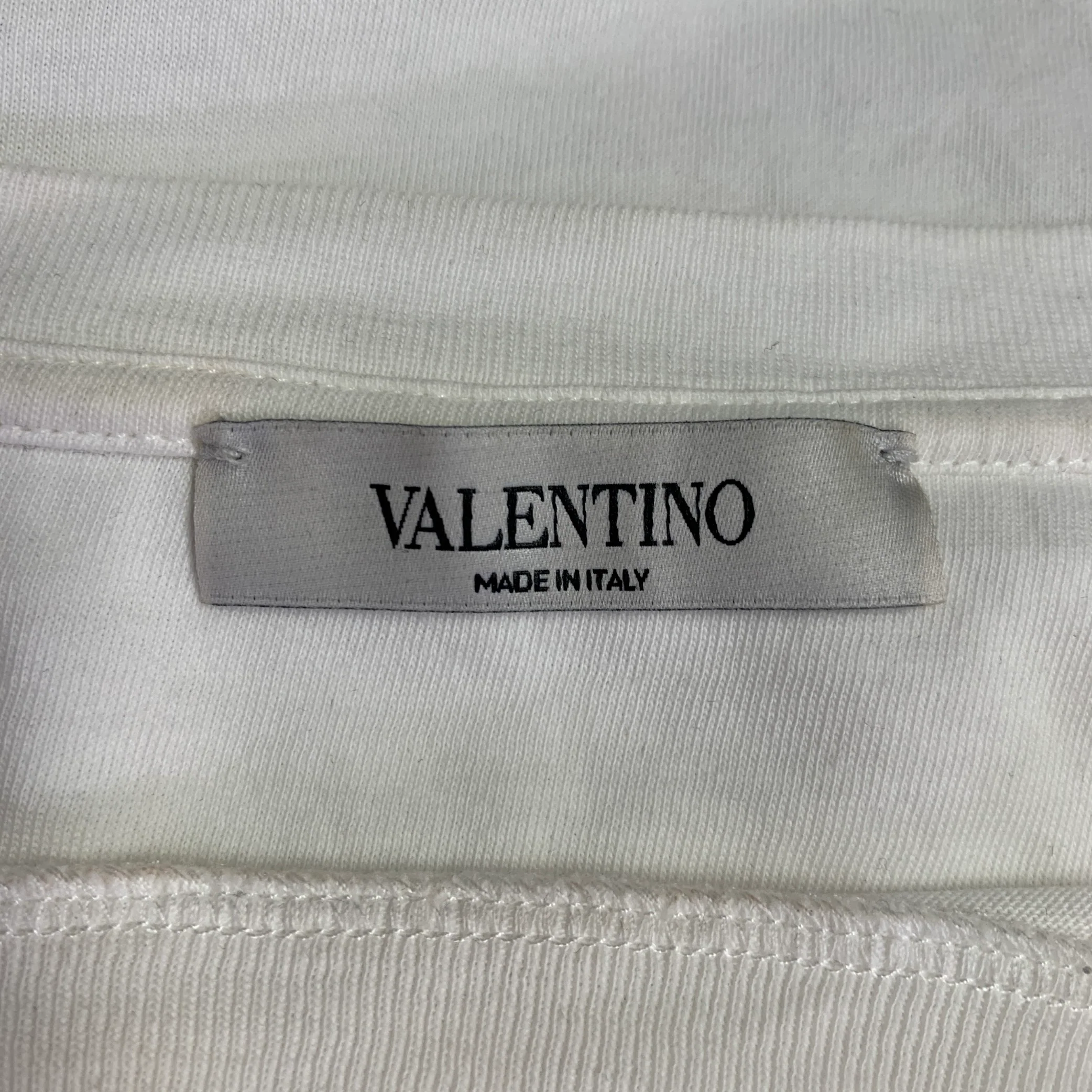 VALENTINO Size XL White Cotton Crew Neck T-shirt - Image 5