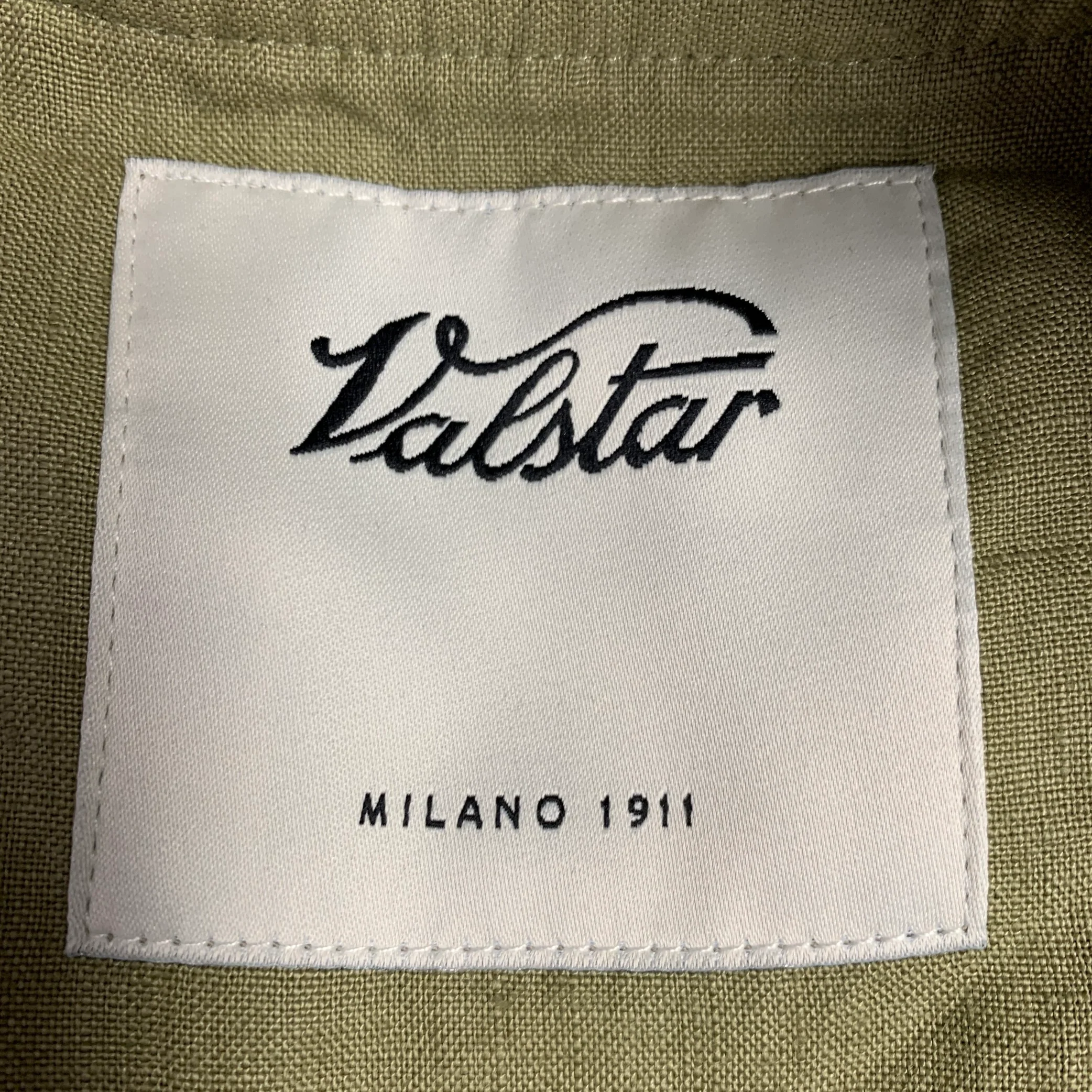 VALSTAR Size 46 Valstarino Green Olive Linen Bomber Jacket - Image 4