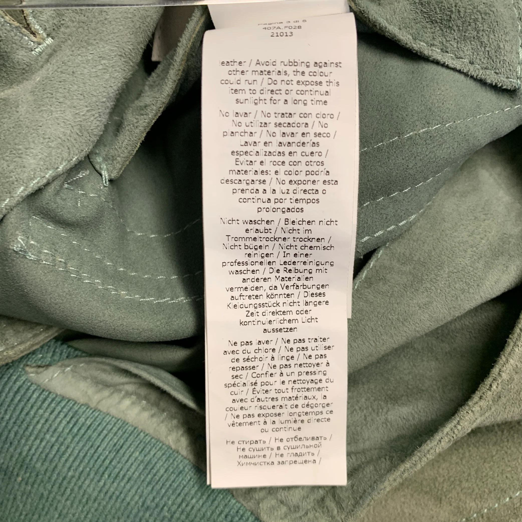 VALSTAR Size S Valstarino Sage Green Goat Suede Blouson Jacket - Image 14