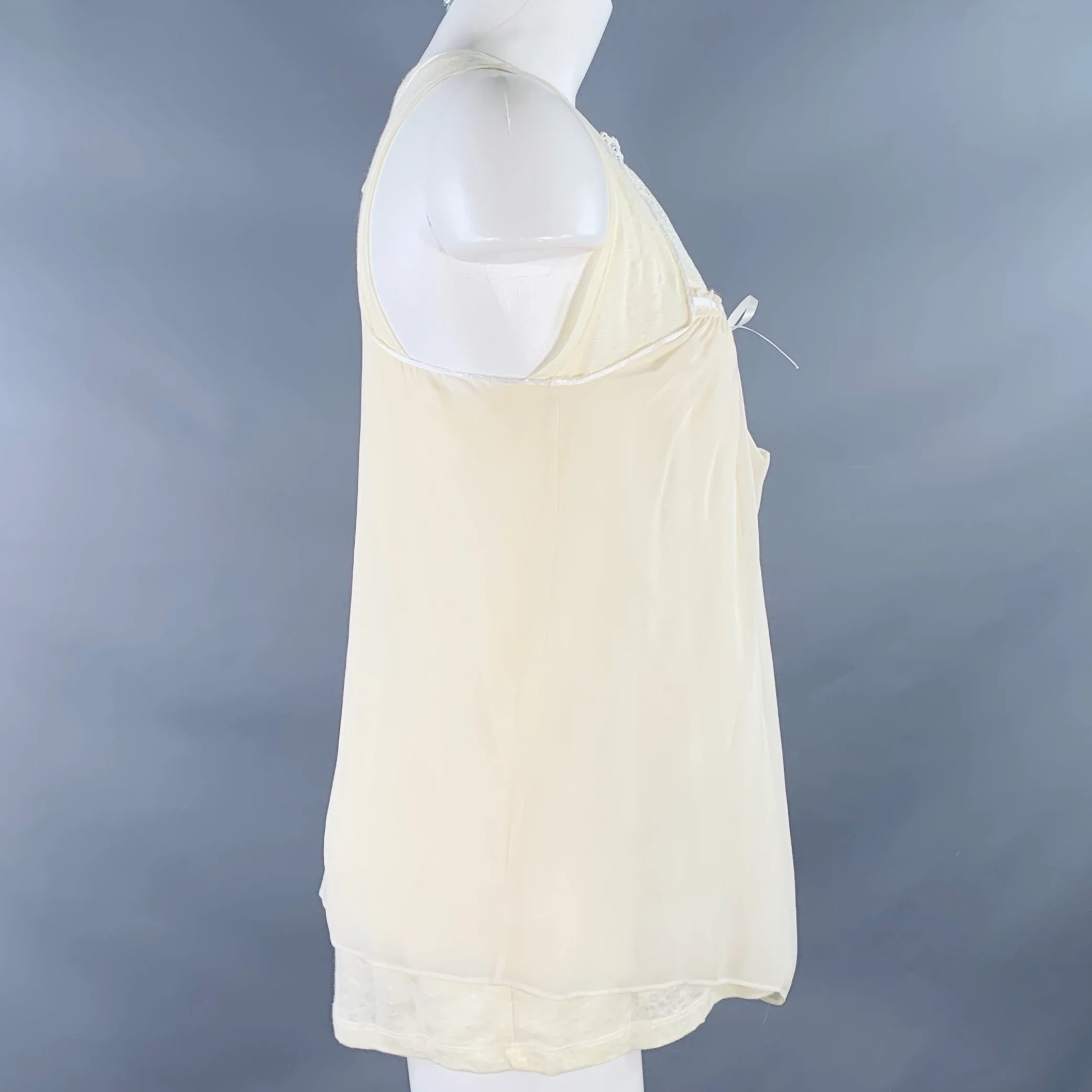 VANESSA BRUNO Size 2 Beige Linen Camisole Tank Double Layer Casual Top - Image 3