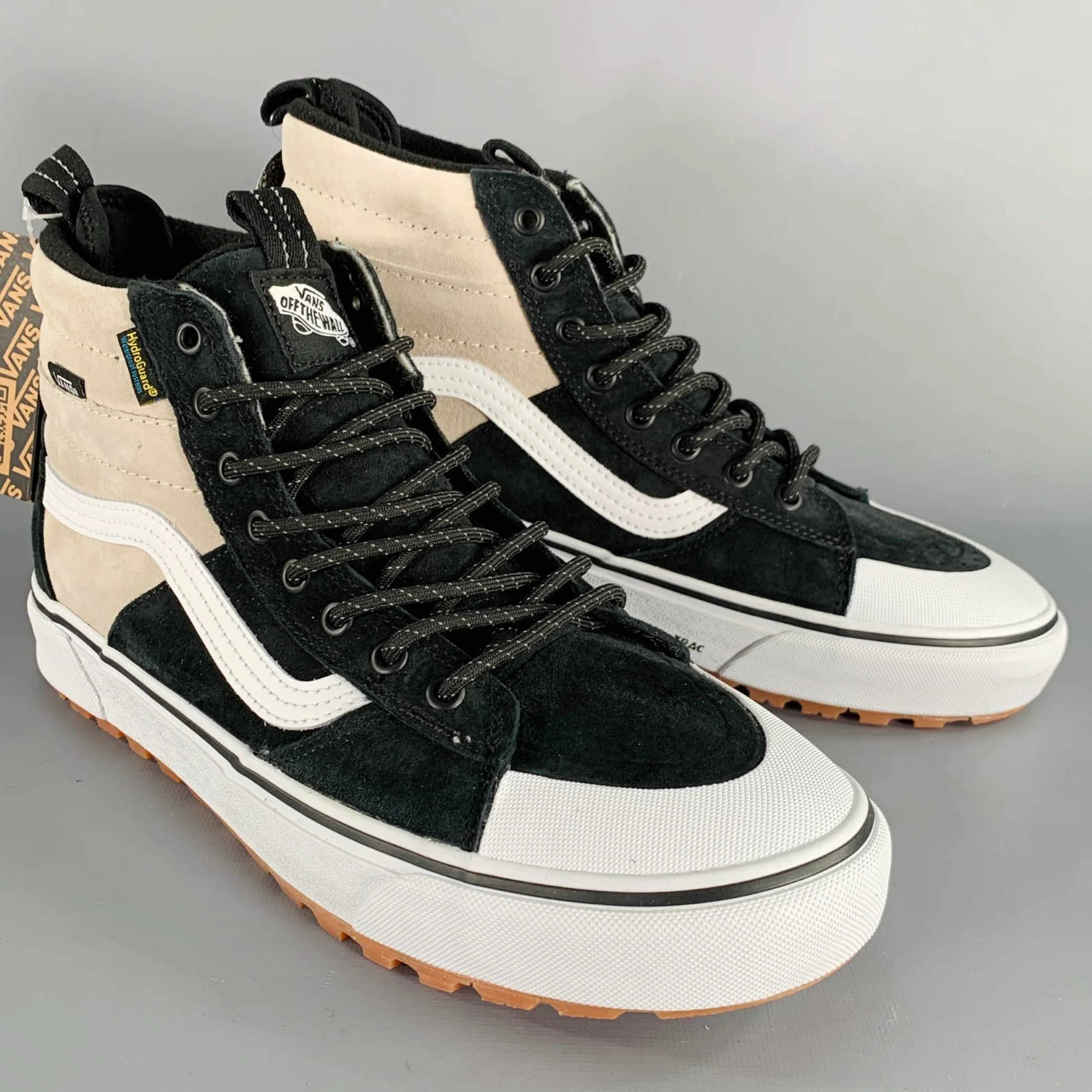 VANS Size 11 Sk8-Hi MTE-2 Grey Black Color Block Suede High Top Sneakers