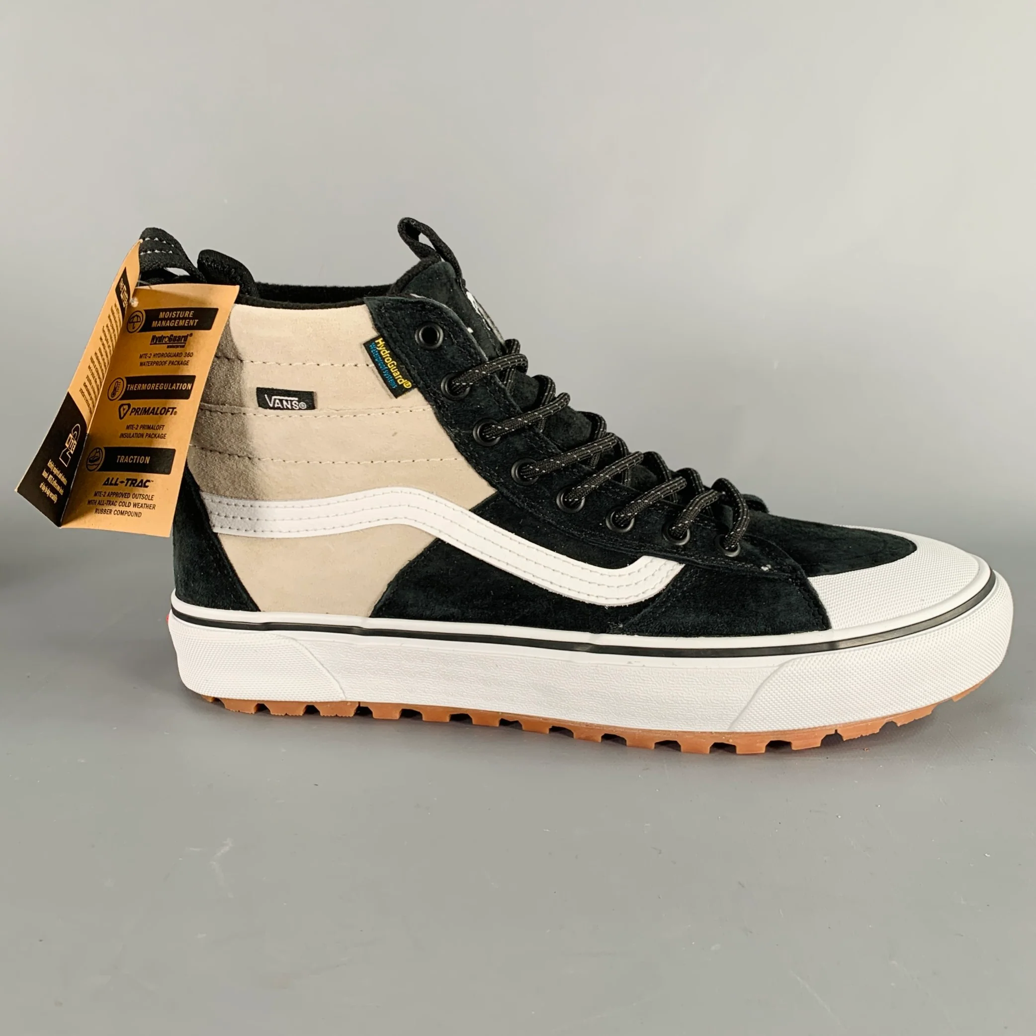 VANS Size 11 Sk8-Hi MTE-2 Grey Black Color Block Suede High Top Sneakers - Image 2