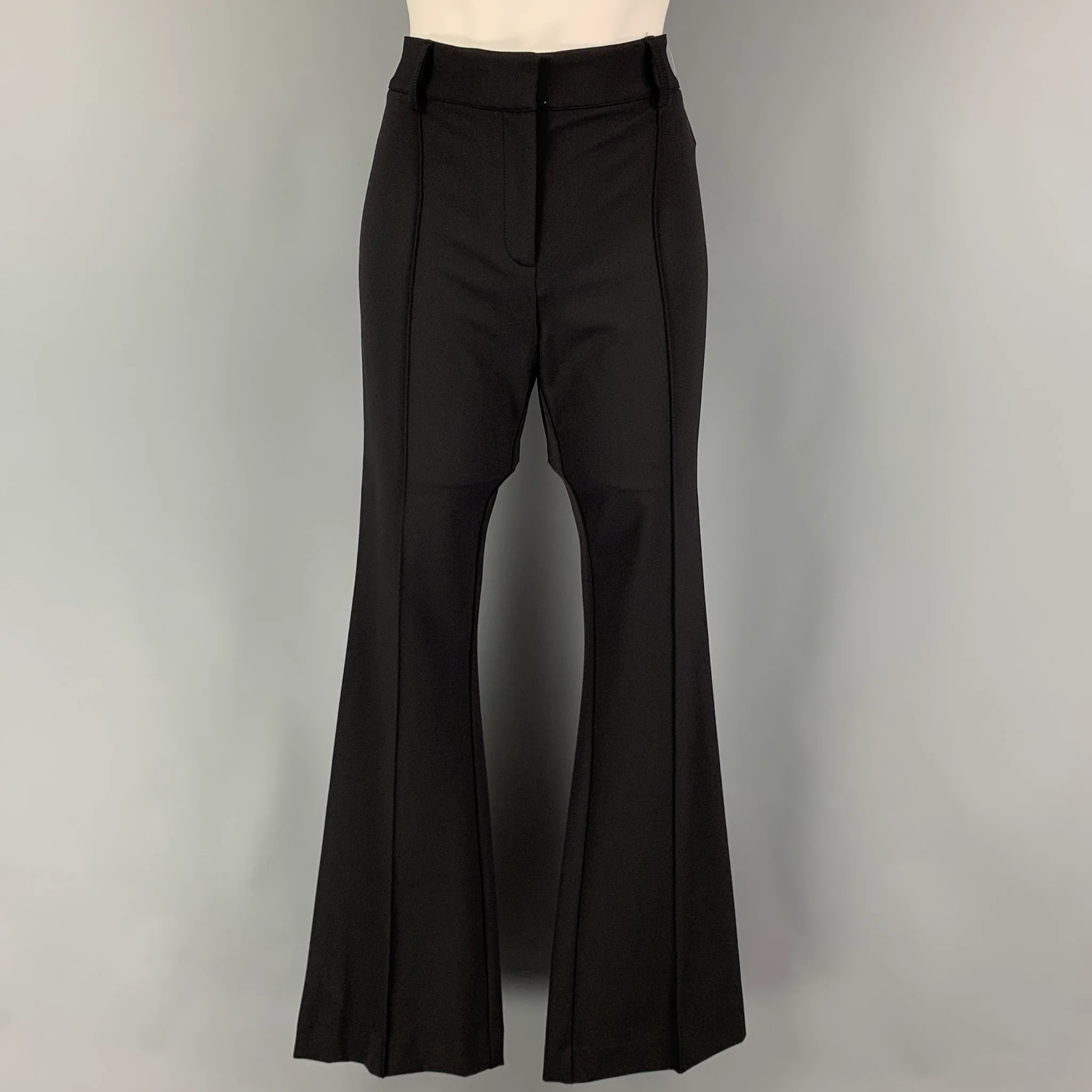 VERONICA BEARD Size 4 Black Nylon Wide Leg Hibiscus Dress Pants