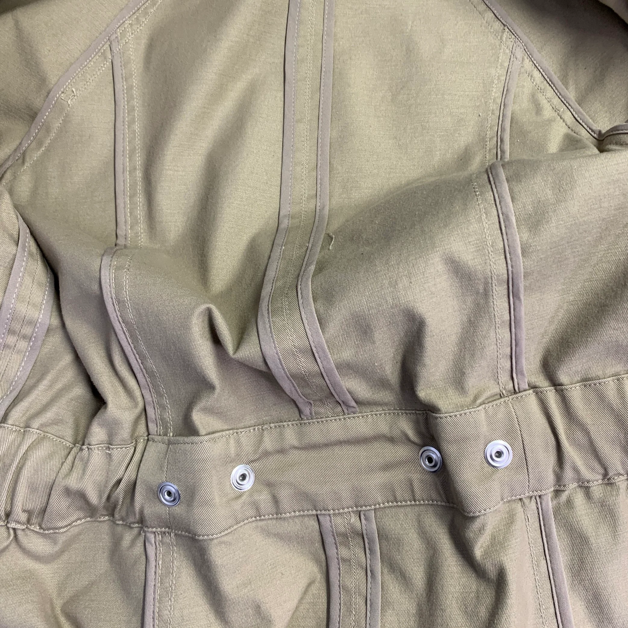 VERONICA BEARD Size 4 Tan Black Cotton Blend Contrast Trim Zip Snaps Twill Jacket - Image 8