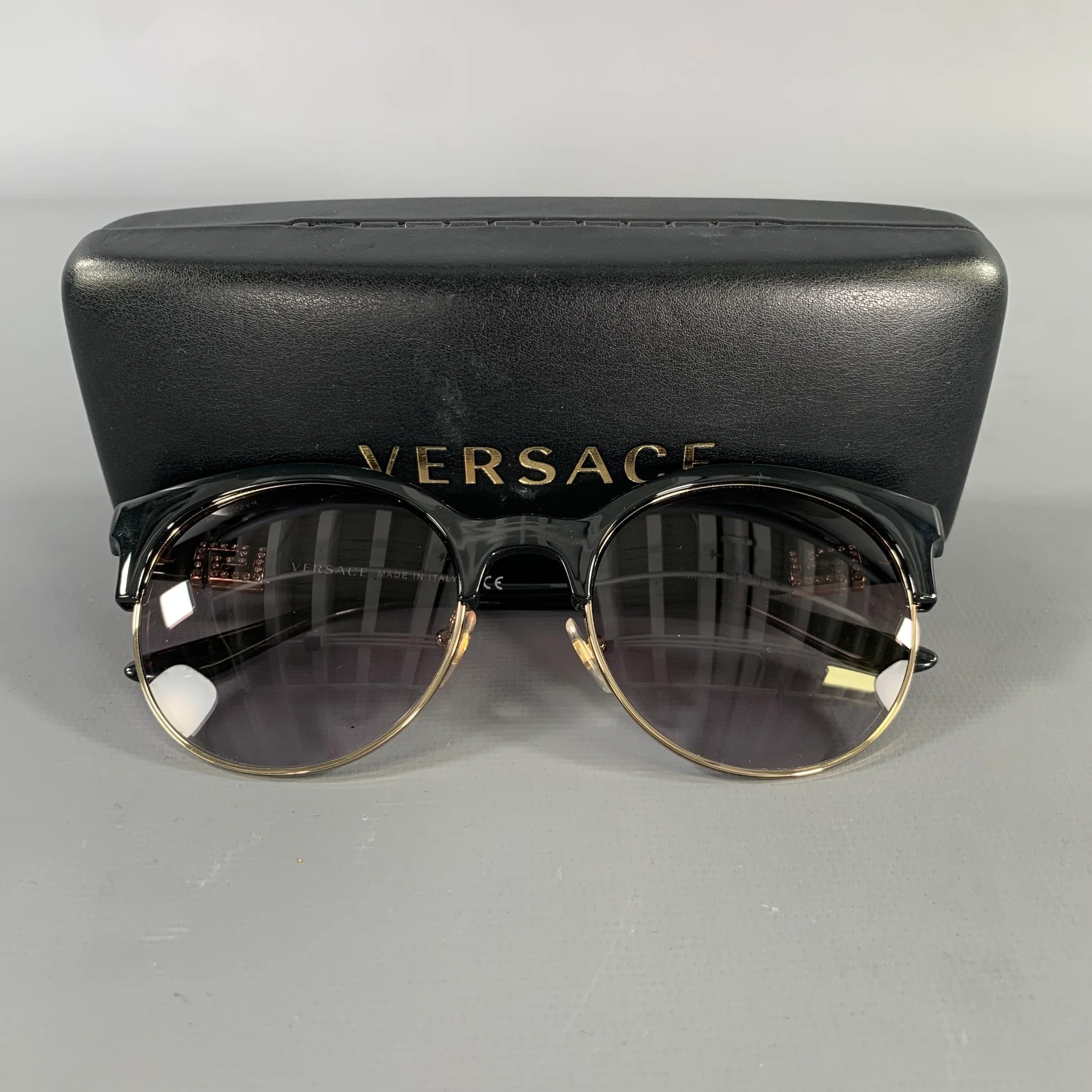 VERSACE Black Gold VE4471B Greca Sunglasses - Image 7