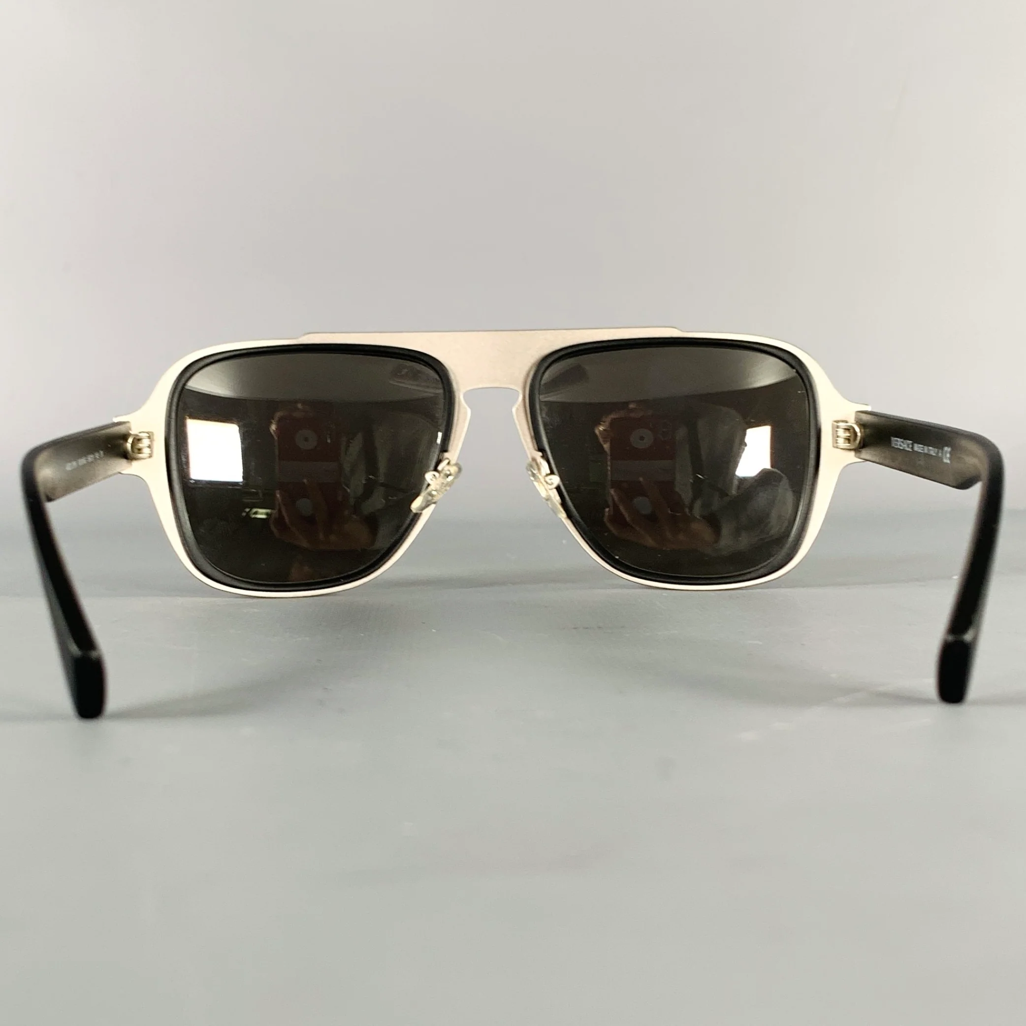 VERSACE Black Silver Medusa Heads Metal Sunglasses - Image 3