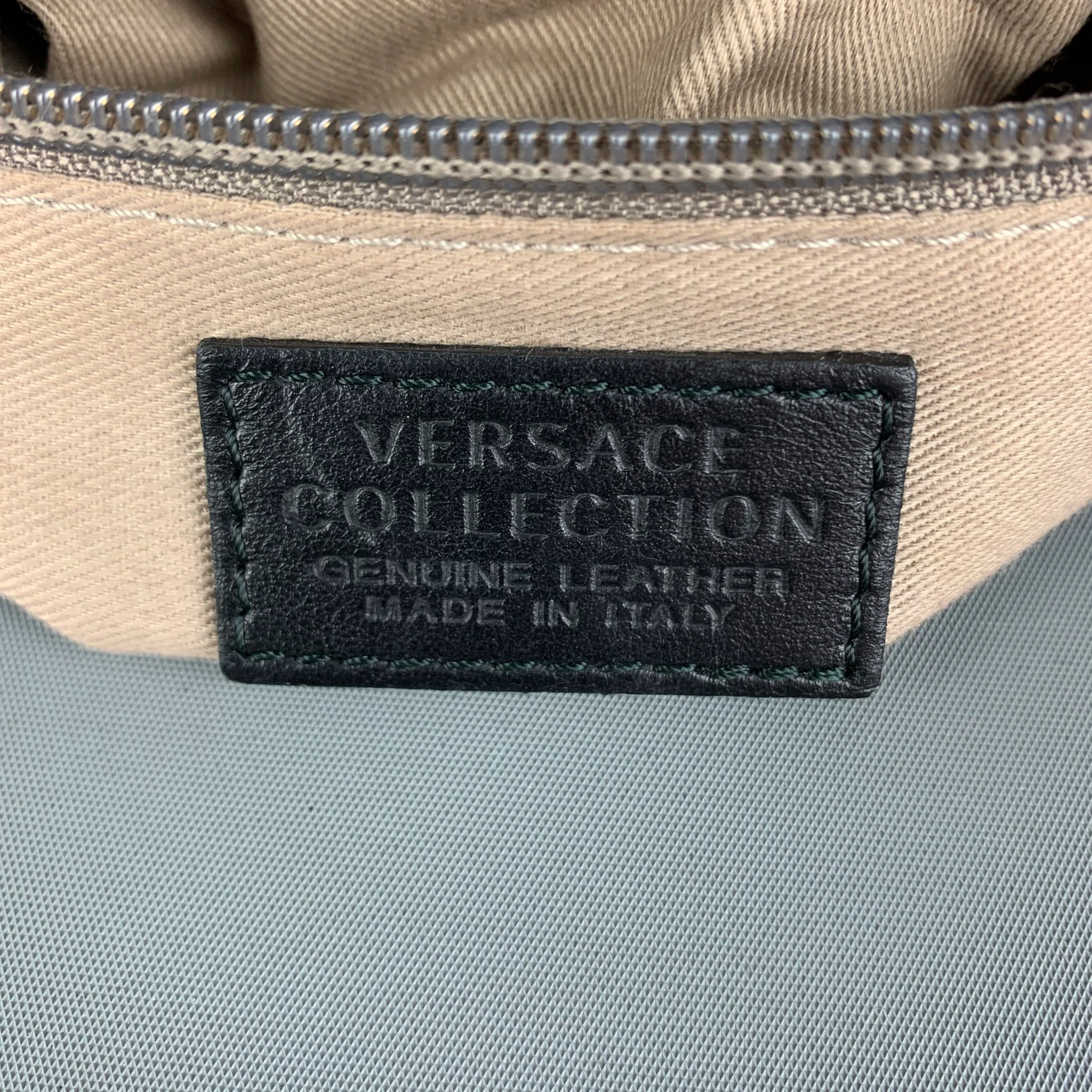 VERSACE COLLECTION Black Pebble Grain Leather Handbag & Leather Goods - Image 7