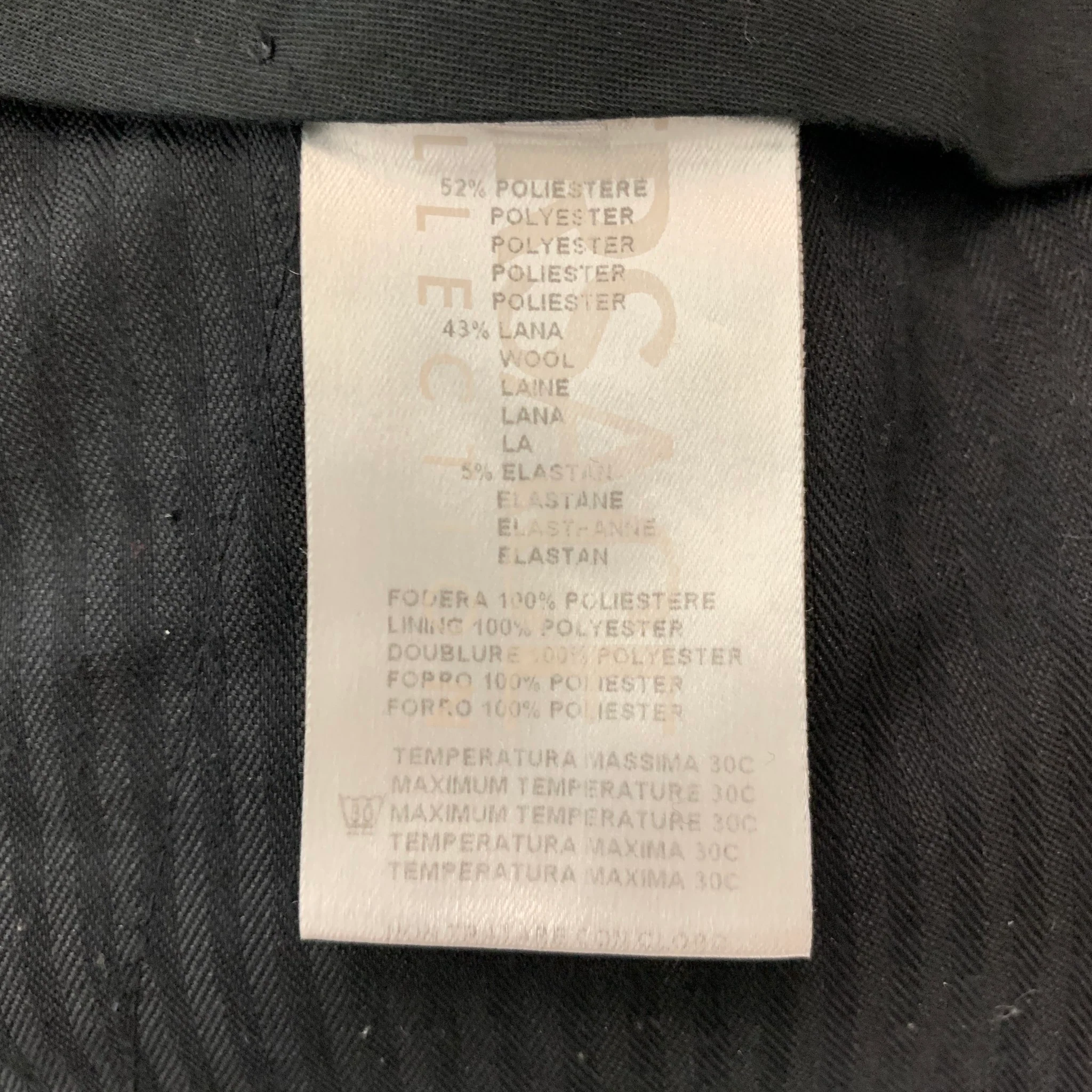 VERSACE COLLECTION Size 38 Black Wool Blend Single Breasted Suit - Image 10