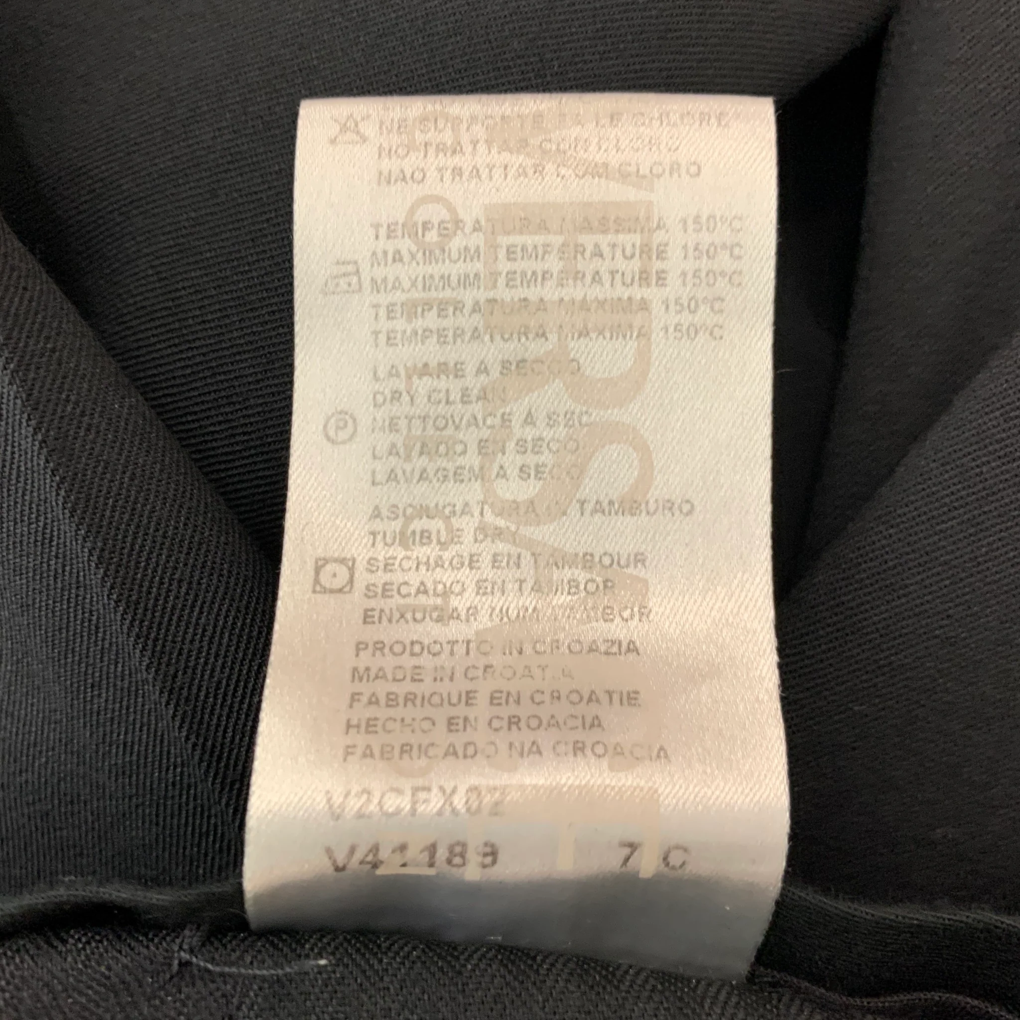VERSACE COLLECTION Size 38 Black Wool Blend Single Breasted Suit - Image 11
