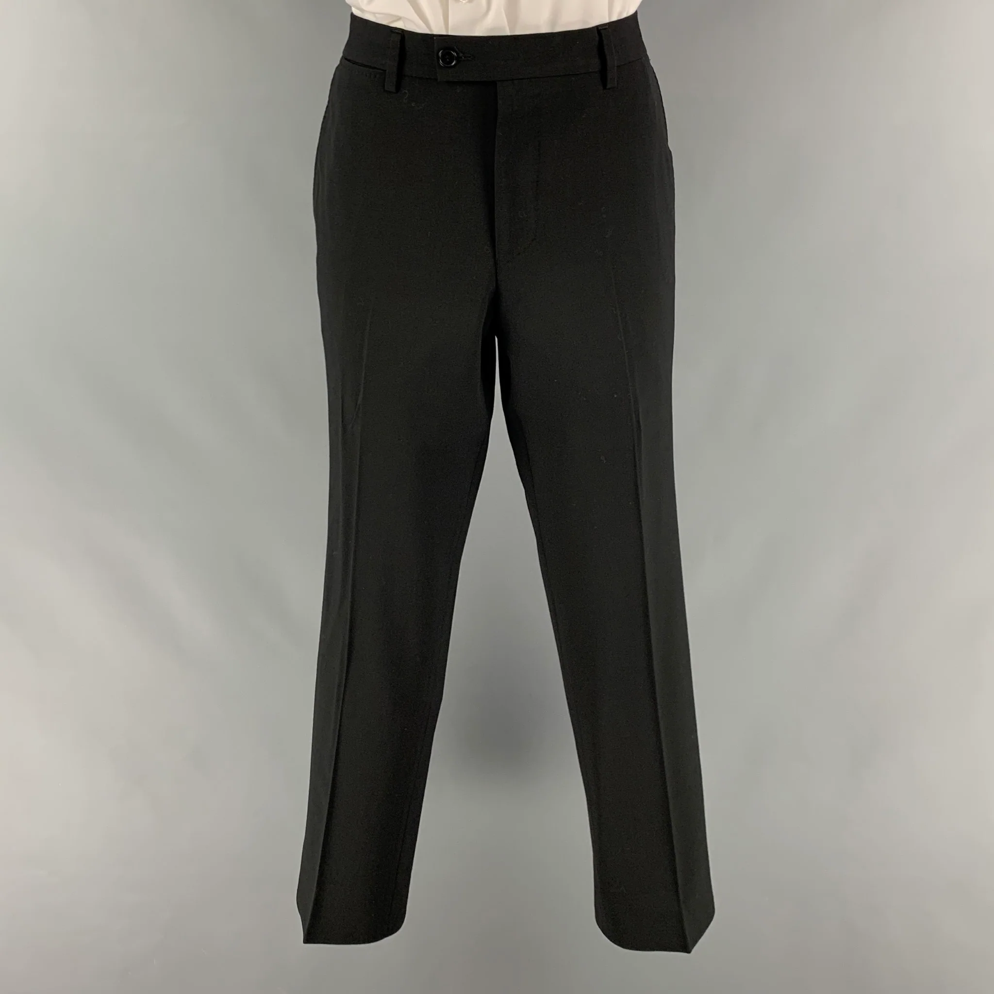 VERSACE COLLECTION Size 38 Black Wool Blend Single Breasted Suit - Image 5