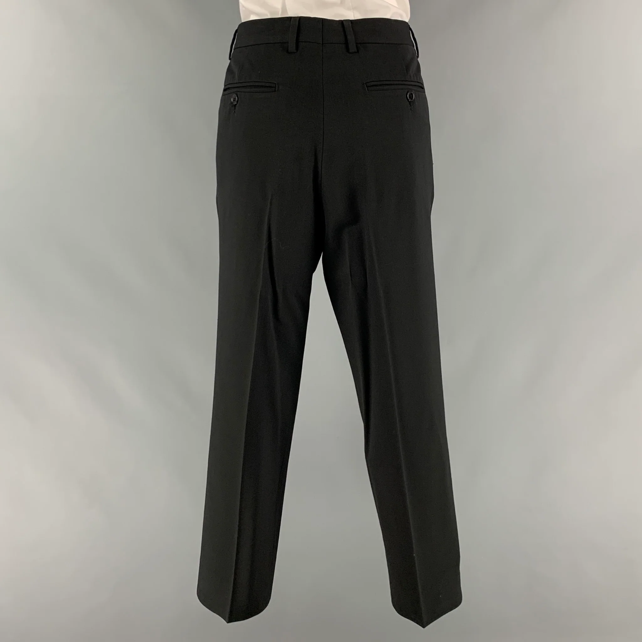 VERSACE COLLECTION Size 38 Black Wool Blend Single Breasted Suit - Image 6