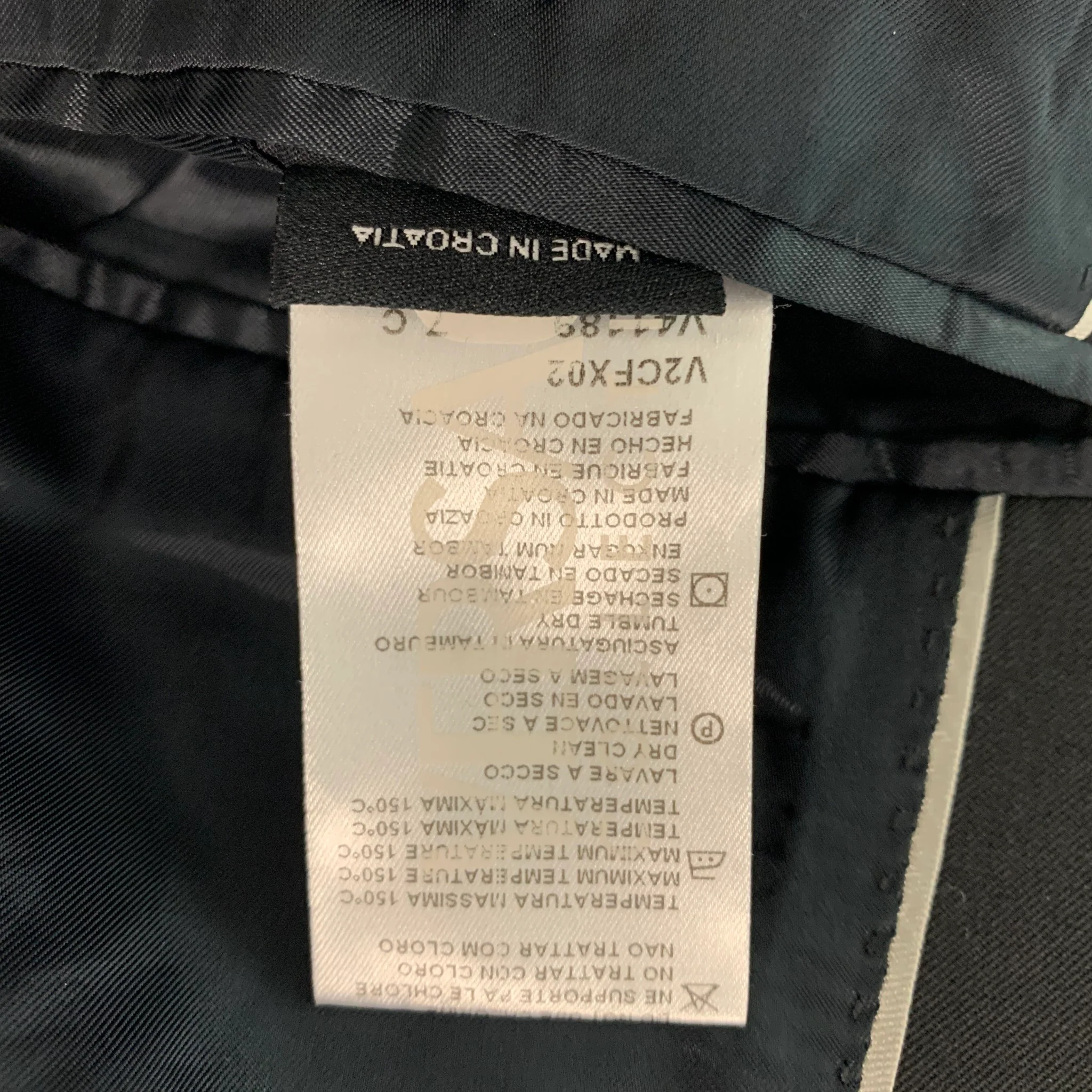VERSACE COLLECTION Size 38 Black Wool Blend Single Breasted Suit - Image 9