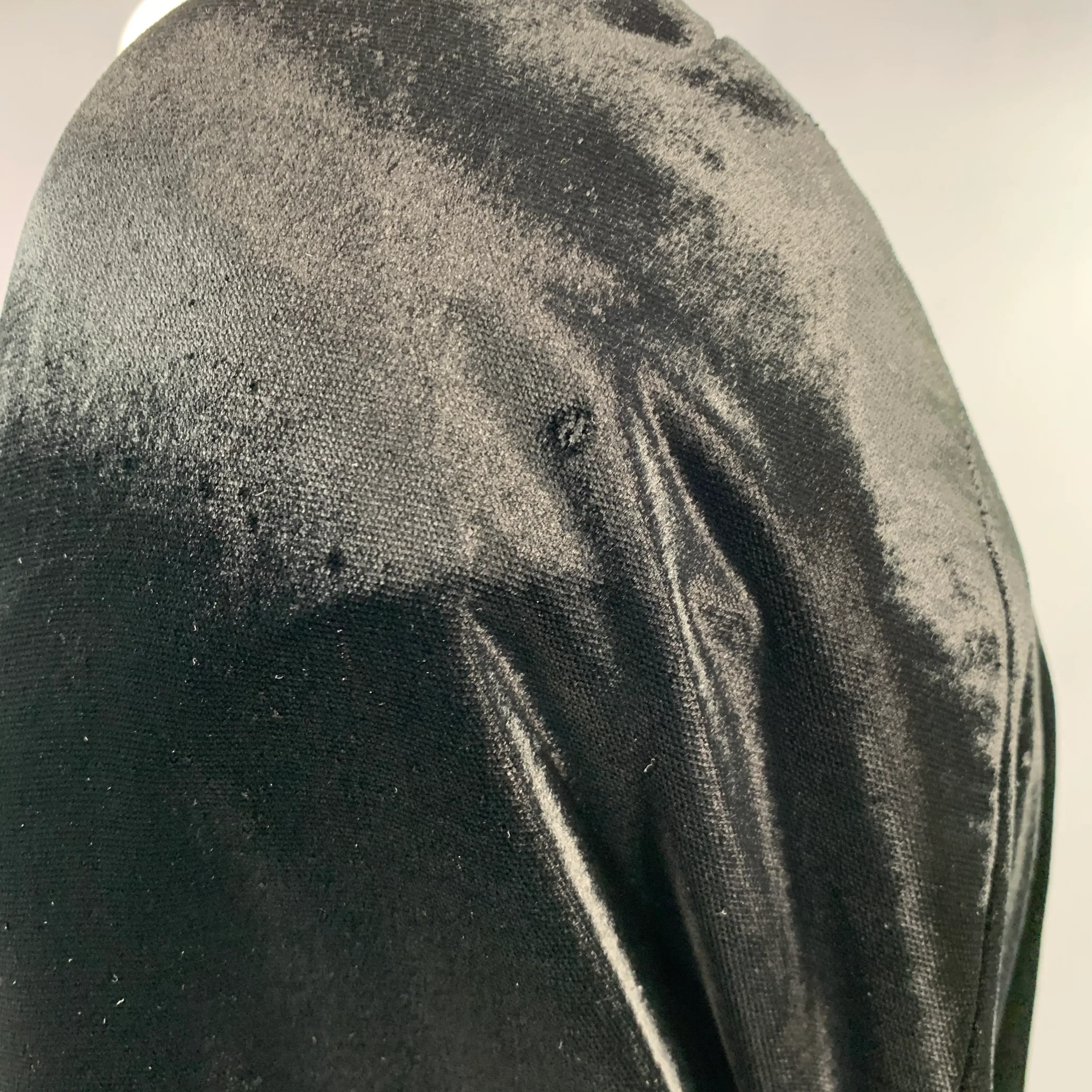 VERSACE COLLECTION Size 44 Black Velour Viscose Blend Sport Coat - Image 6