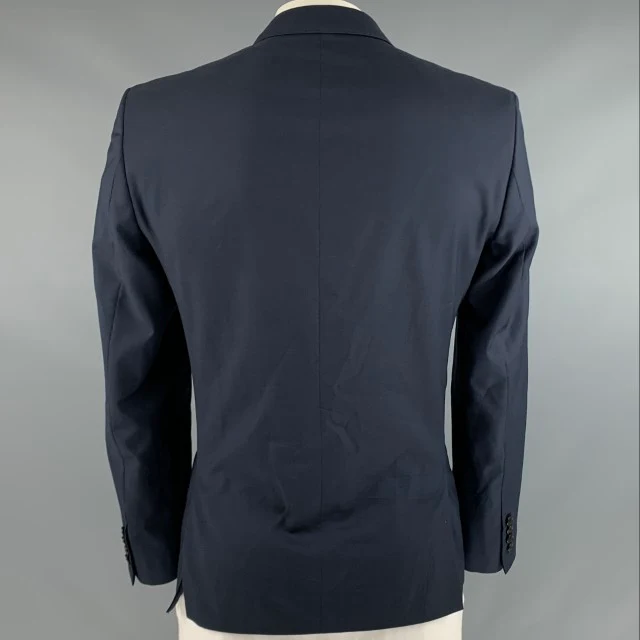 VERSACE COLLECTION Size 44 Navy Wool Single Breasted Sport Coat - Image 3
