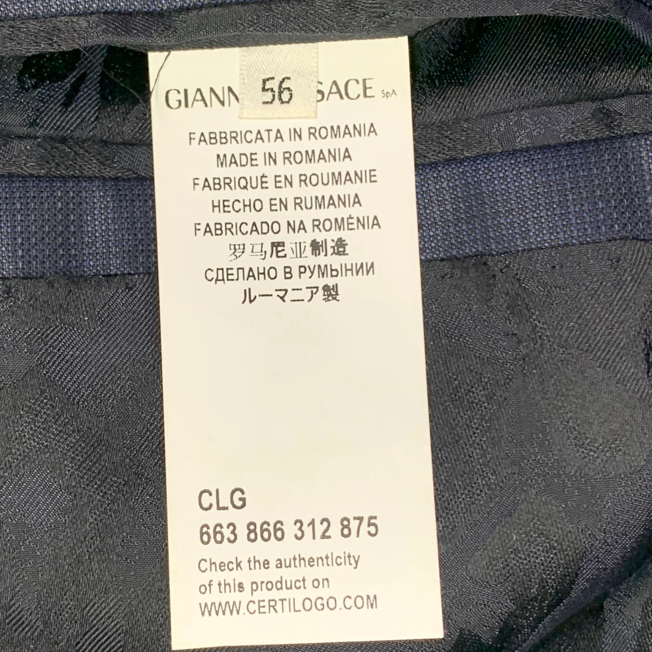 VERSACE COLLECTION Size 46 Navy Wool Shiny Notch Lapel Suit - Image 12
