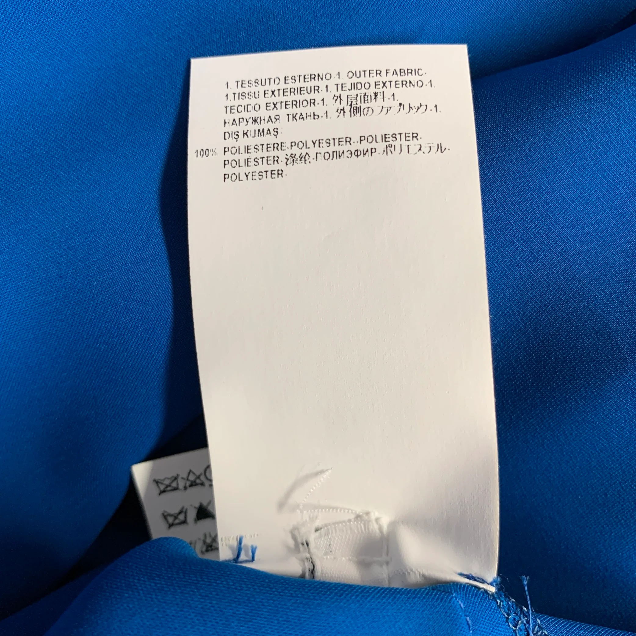 VERSACE COLLECTION Size 6 Blue Polyester Wing Sleeve Blouse - Image 8