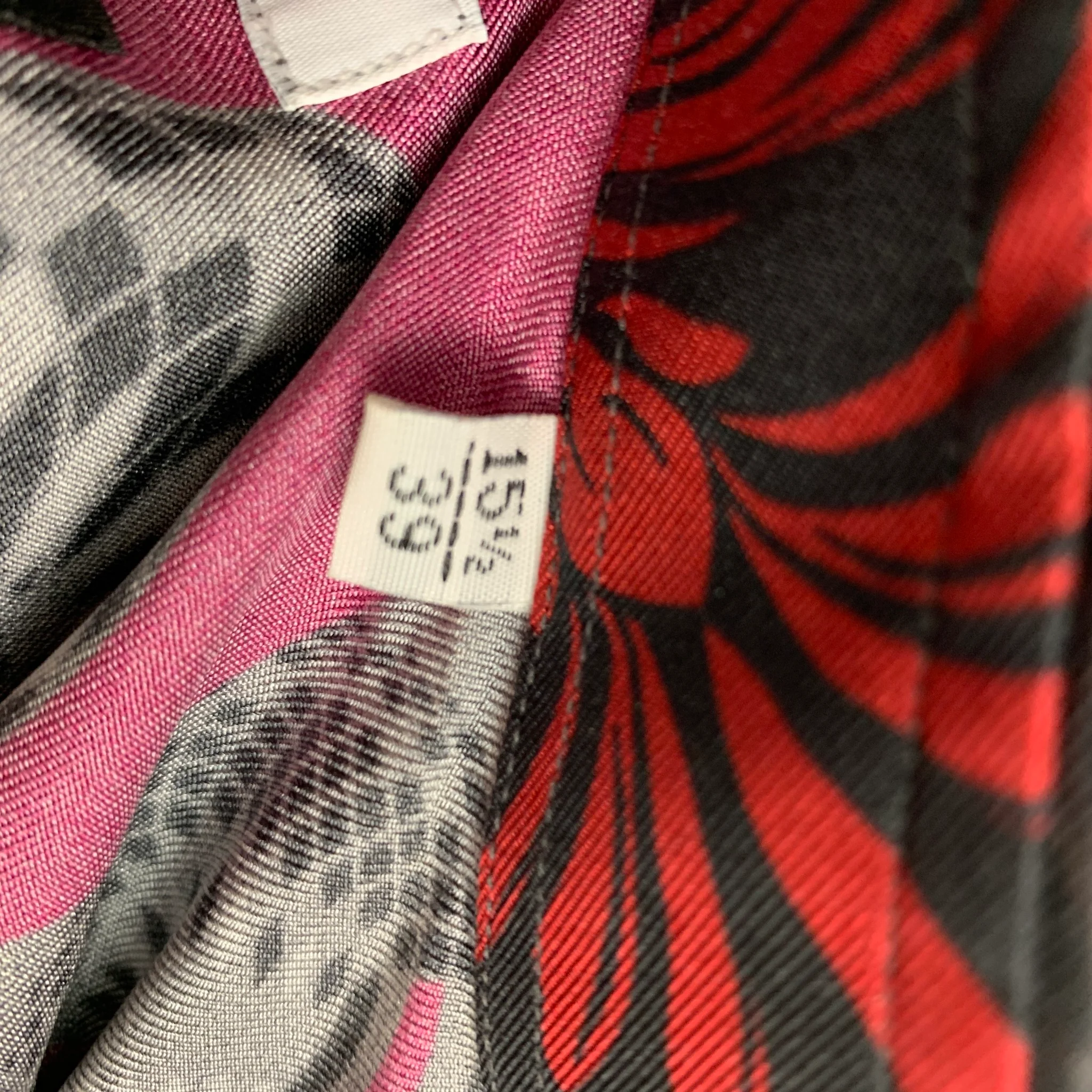 VERSACE COLLECTION Size S Dark Gray Magenta Print Silk Long Sleeve Shirt - Image 6