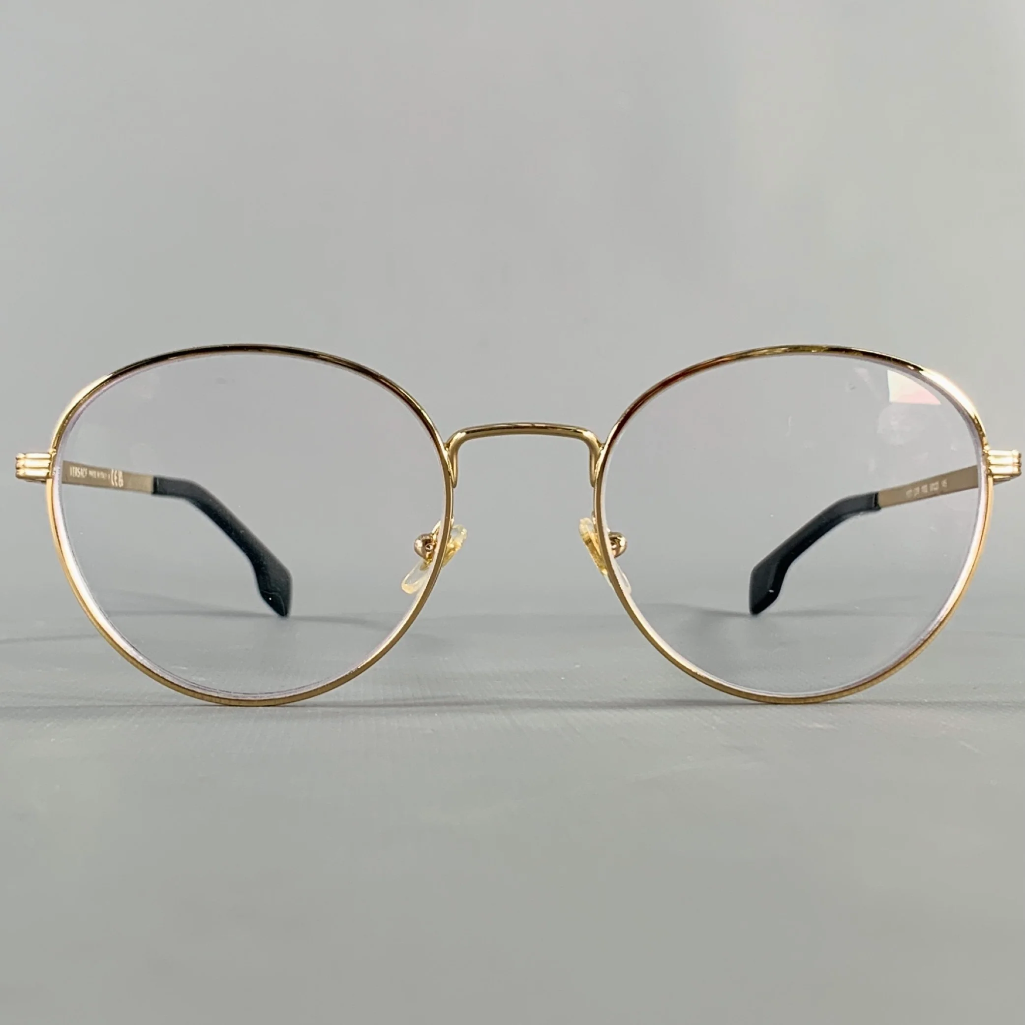 VERSACE Gold Black Metal Readers Frames