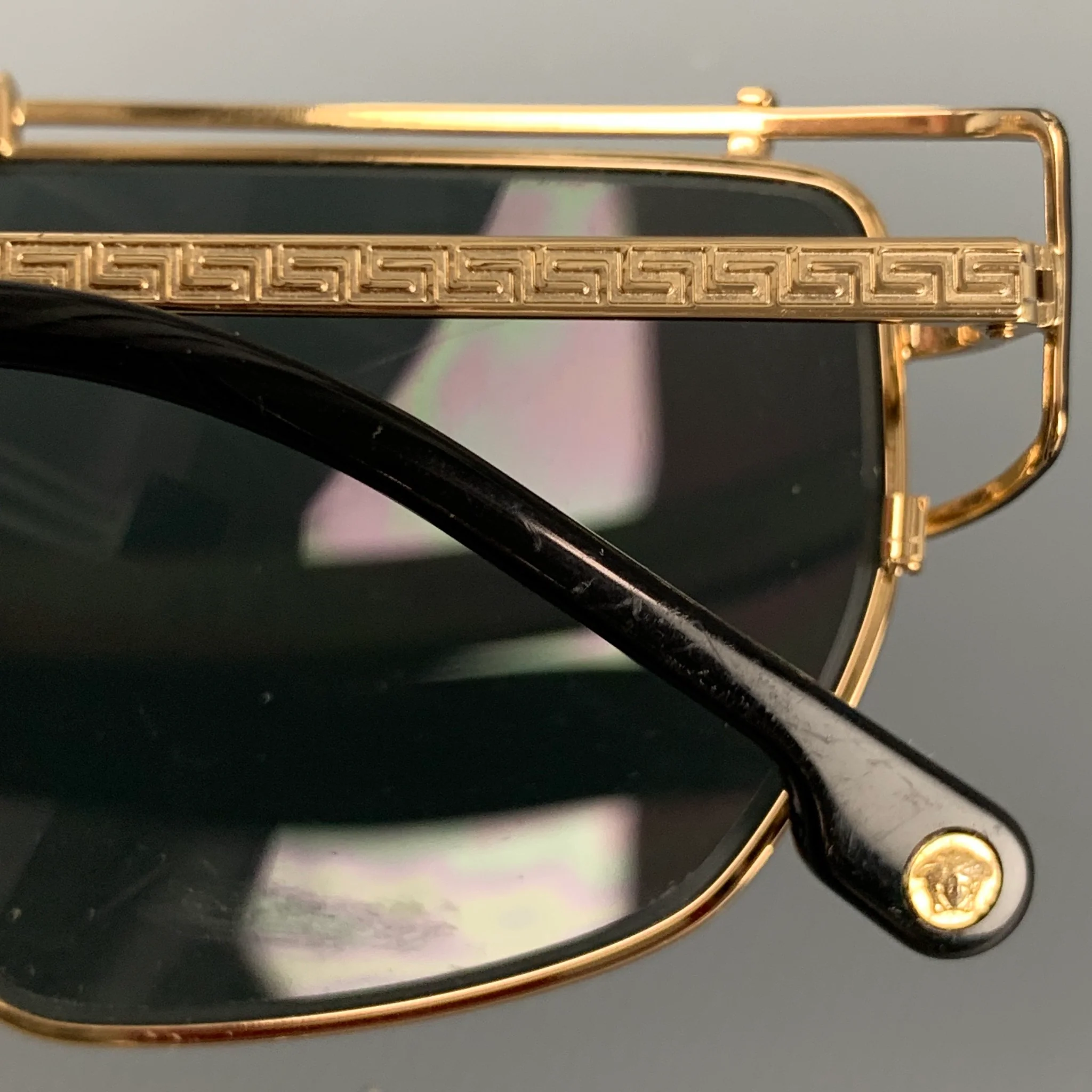 VERSACE Gold Metal Sunglasses - Image 7