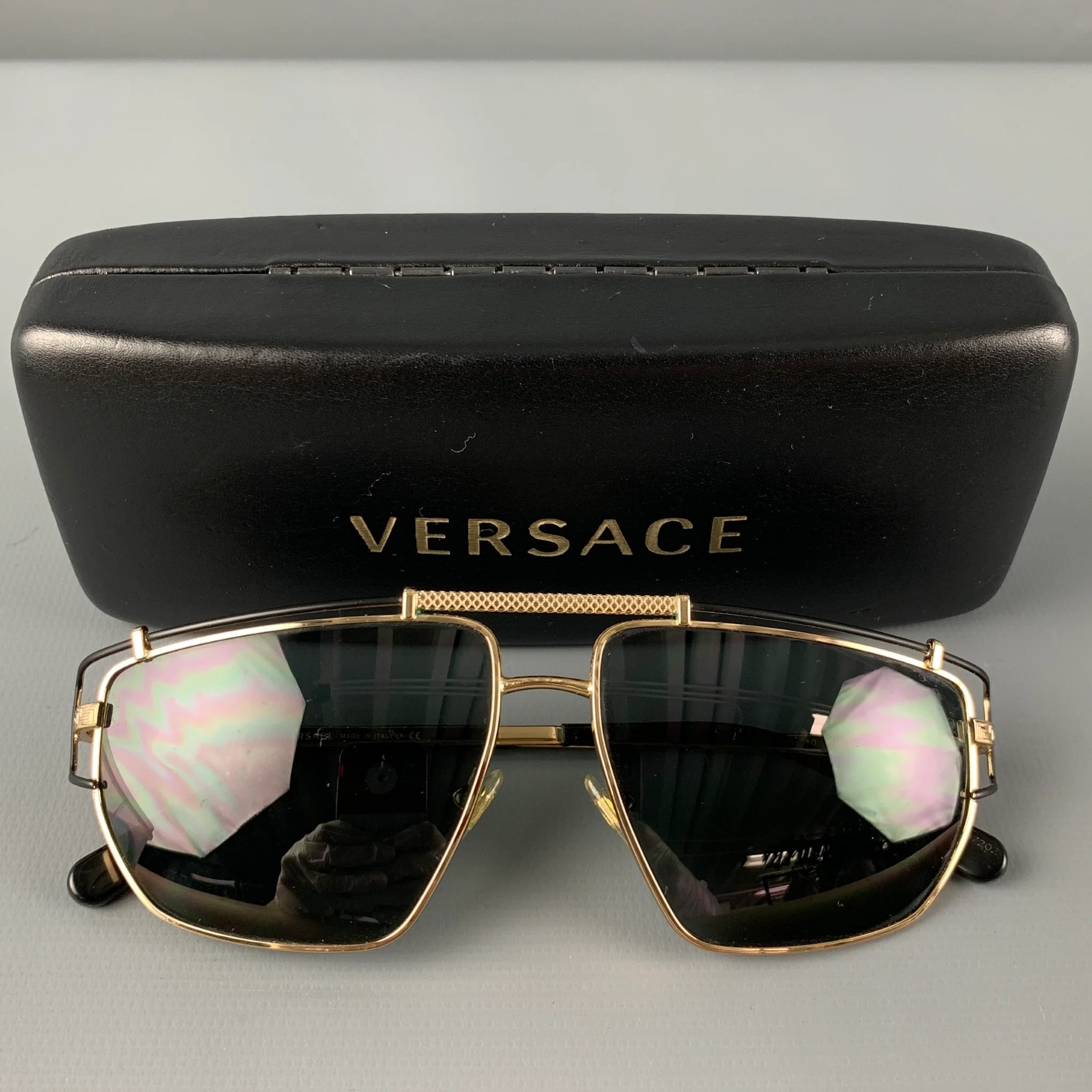 VERSACE Gold Metal Sunglasses - Image 8