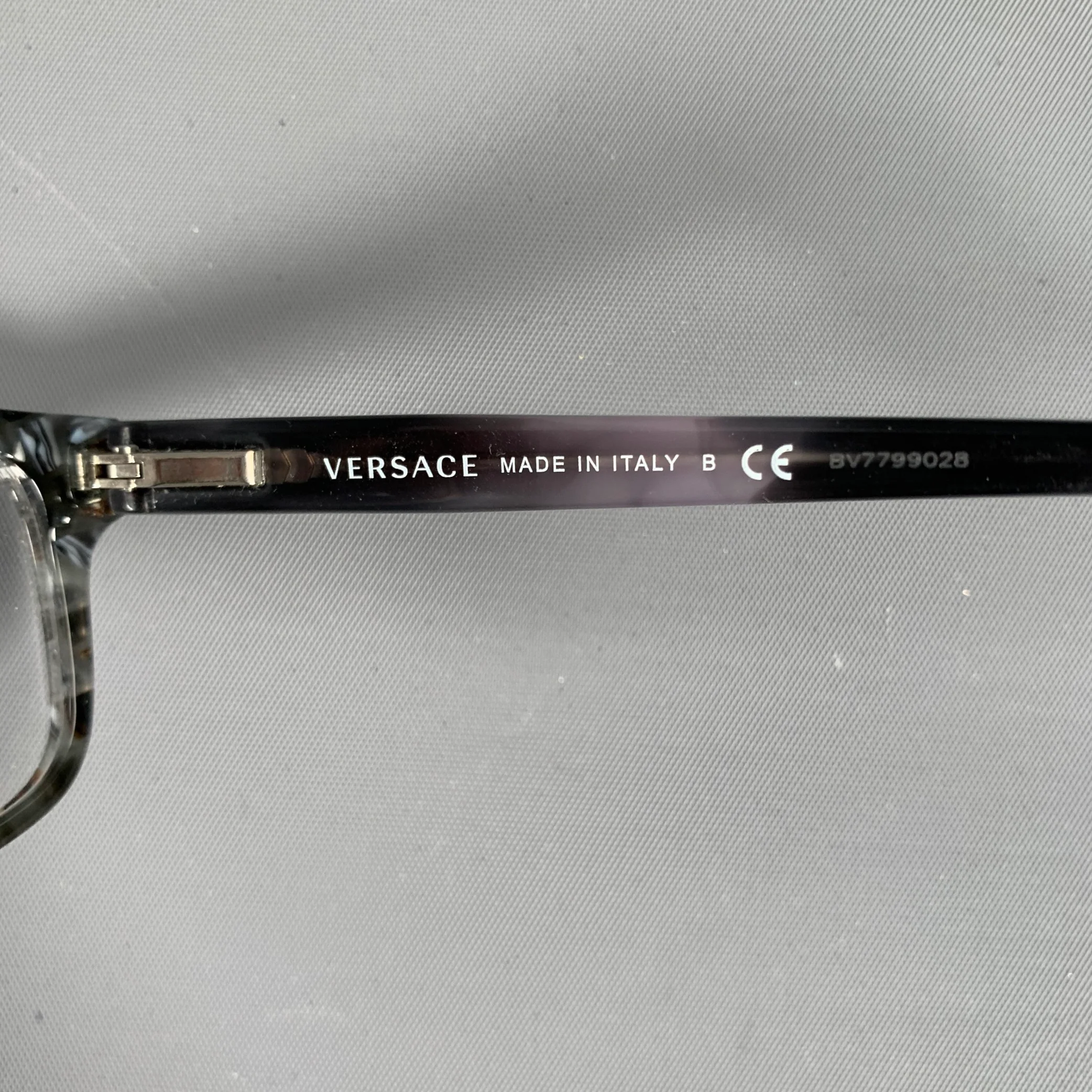 VERSACE Grey Black Marbled Acetate Sunglasses & Eyewear - Image 5